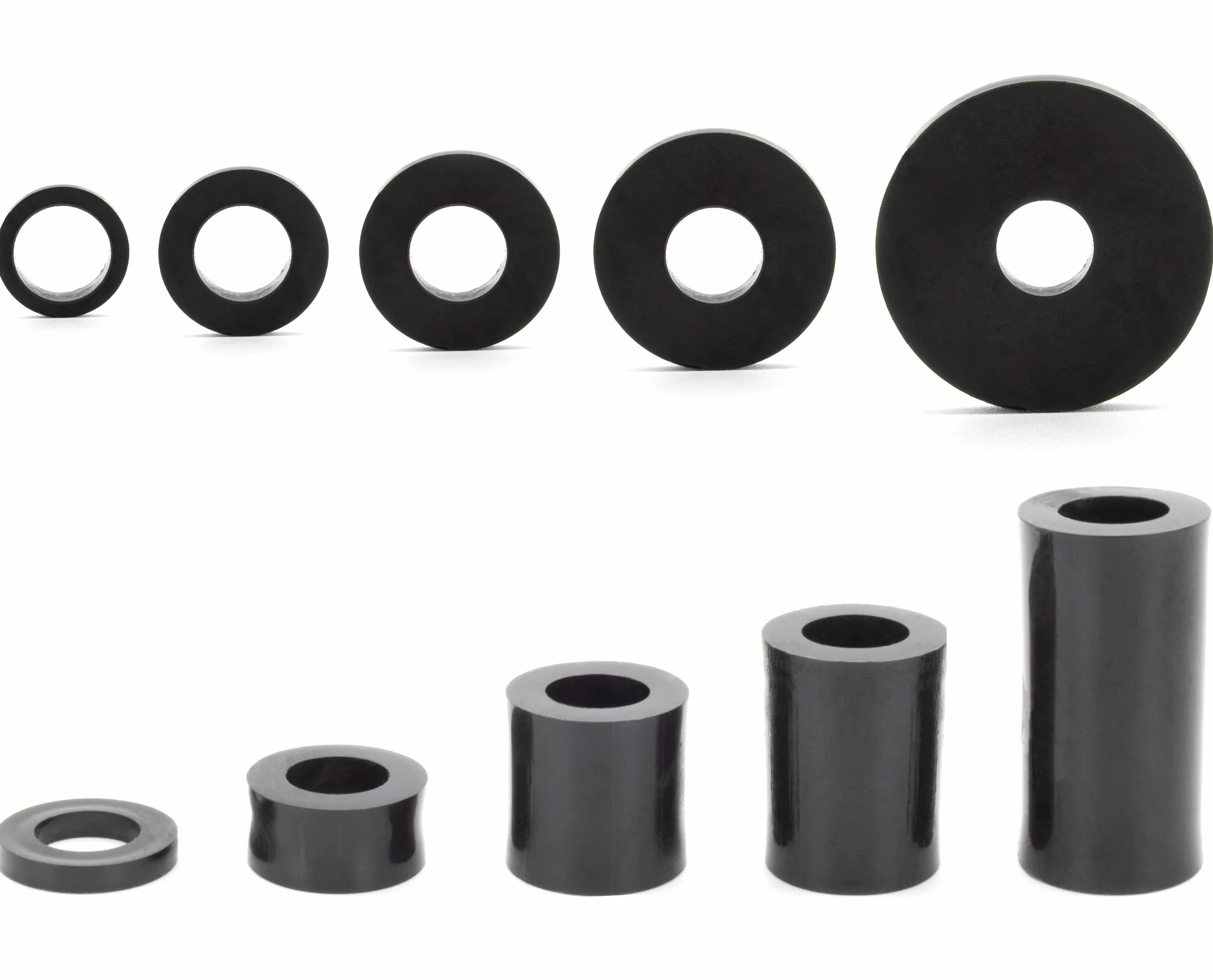 Enkotrade 10 pezzi distanziatori per M8 | 12 x 8,4 x 17,5 mm | distanziatori rotondi in plastica rondelle distanziatrici distanziatori boccole filettate