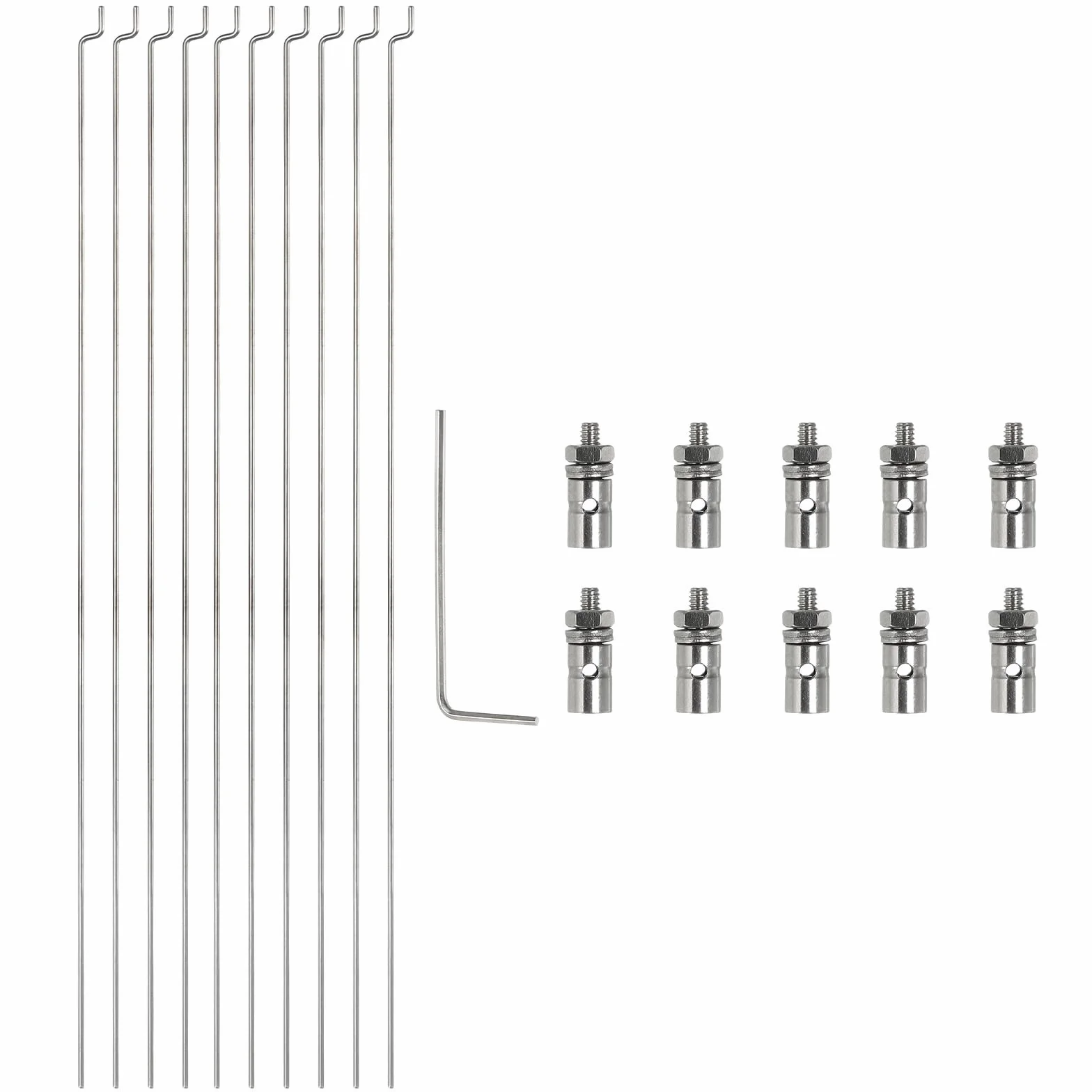 QUARKZMAN 10pz 1,2x200mm Aste di Spinta Z & 10pz 1,3mm Fermo Collegamento Connettore in nylon per Auto RC Barca