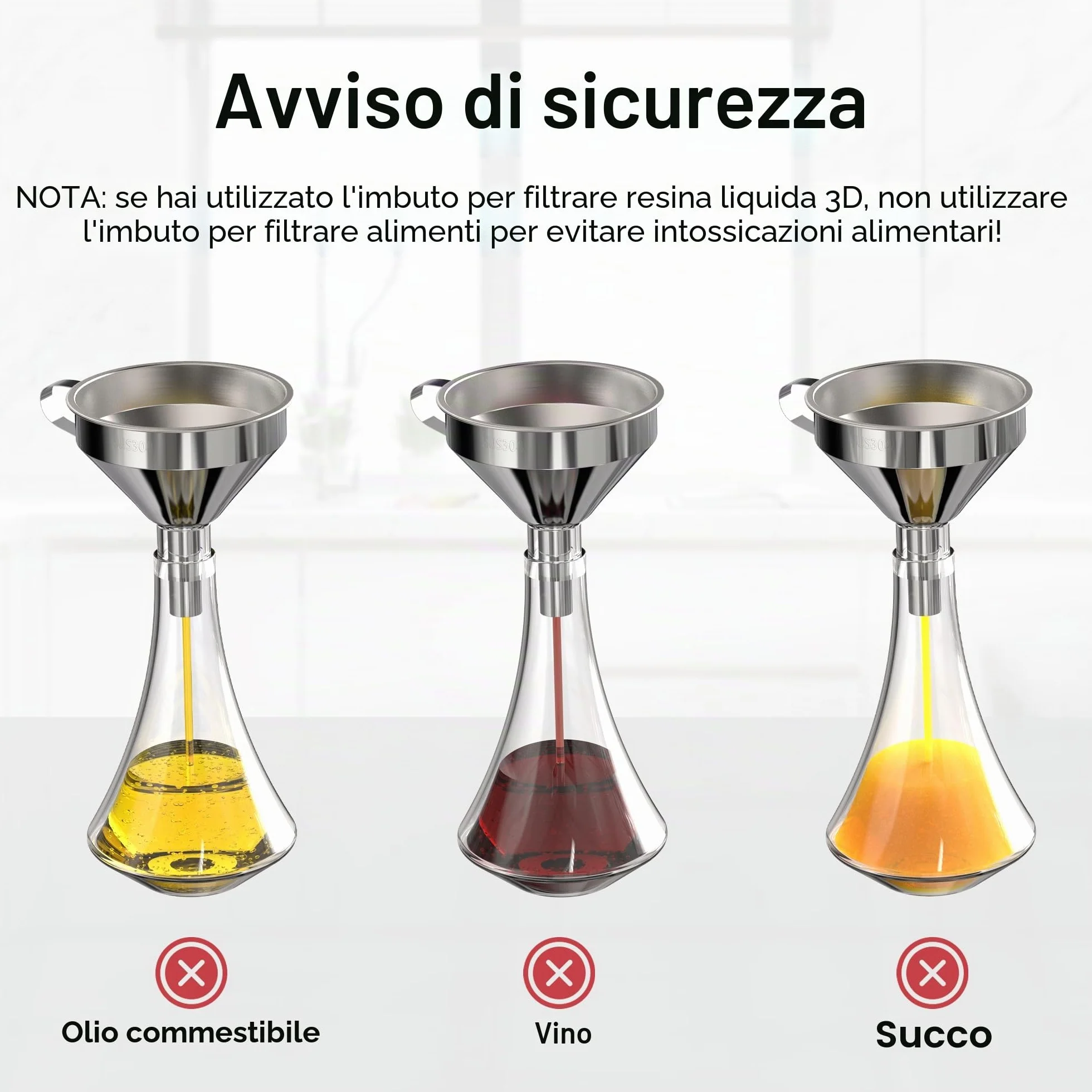 JOREST 5 Pezzi Filtro Resina 3d Kit, Imbuto Con Filtro Acciaio Inossidabile + Pennello + Spugne Abrasive, Accessori Stampante 3d Resina per Anycubic Sla/Elegoo Mars