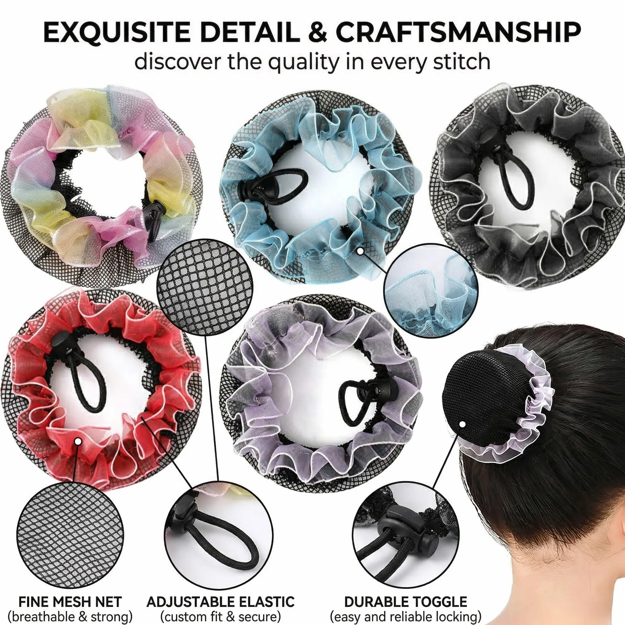 Set 6 Retine Elastiche Per Capelli Bambina Multicolore 1 Unità