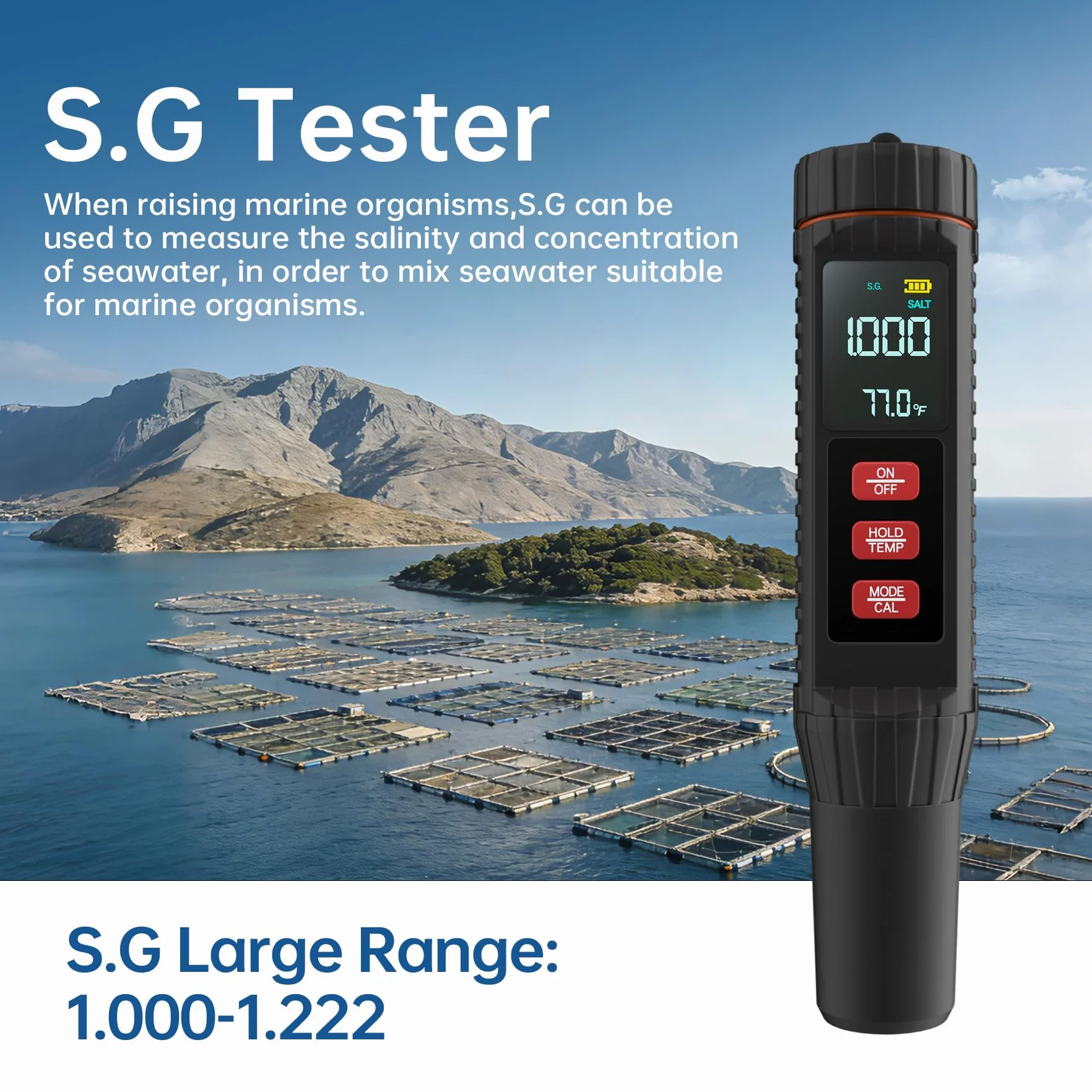 Forever Speed Misuratore pH Acqua 7 in 1, TDS Tester di Acqua pH/TDS/EC/ORP/SALT/S.G./TEMP con Display Retroilluminato, pH Metro Digitale per Acqua Potabile, Piscina, Acquacoltura marina, Acquario