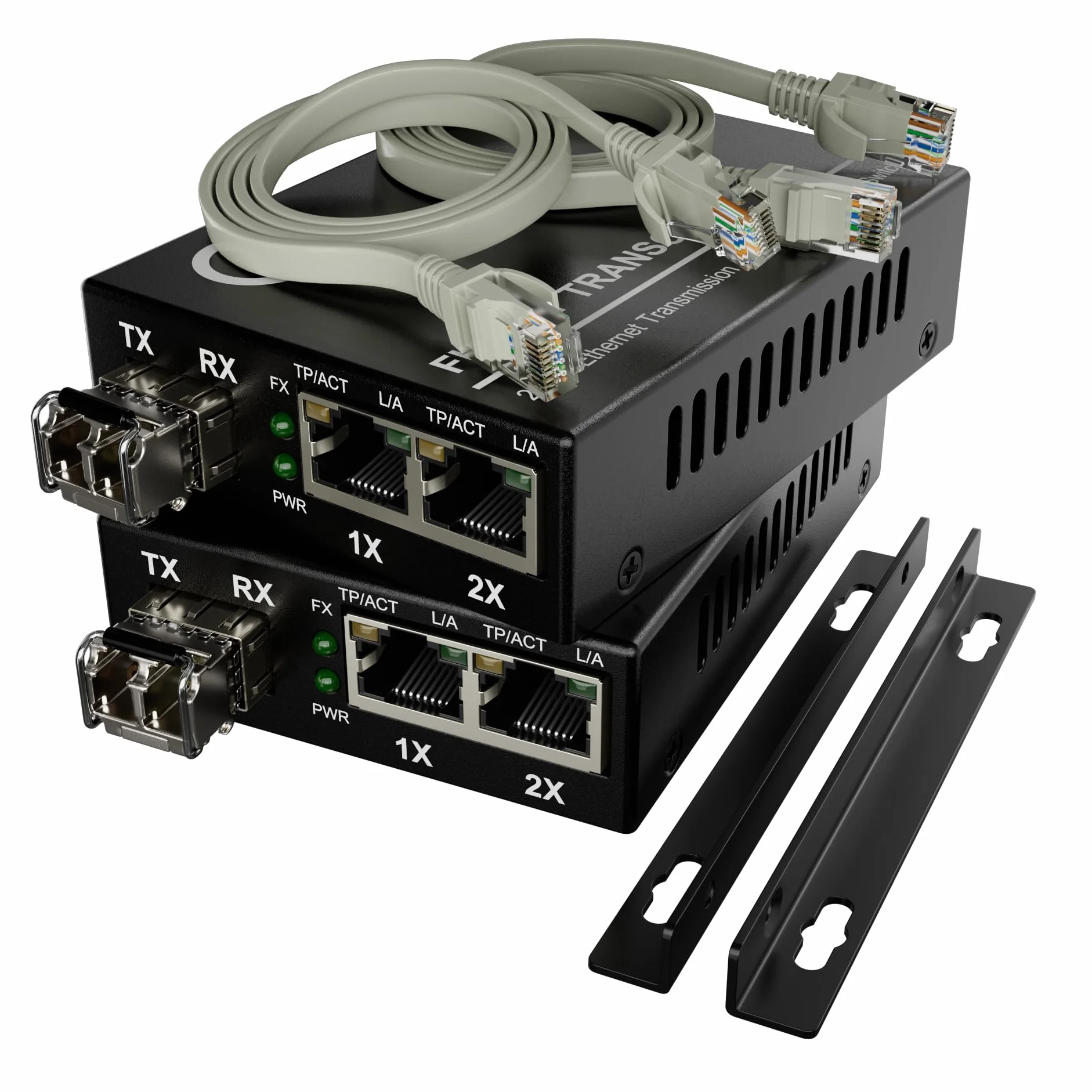 Coppia di convertitori multimediali in fibra Gigabit Ethernet RJ45 MM LC 850nm SFP 10/100/1000Base-Tx 1000Base-SX