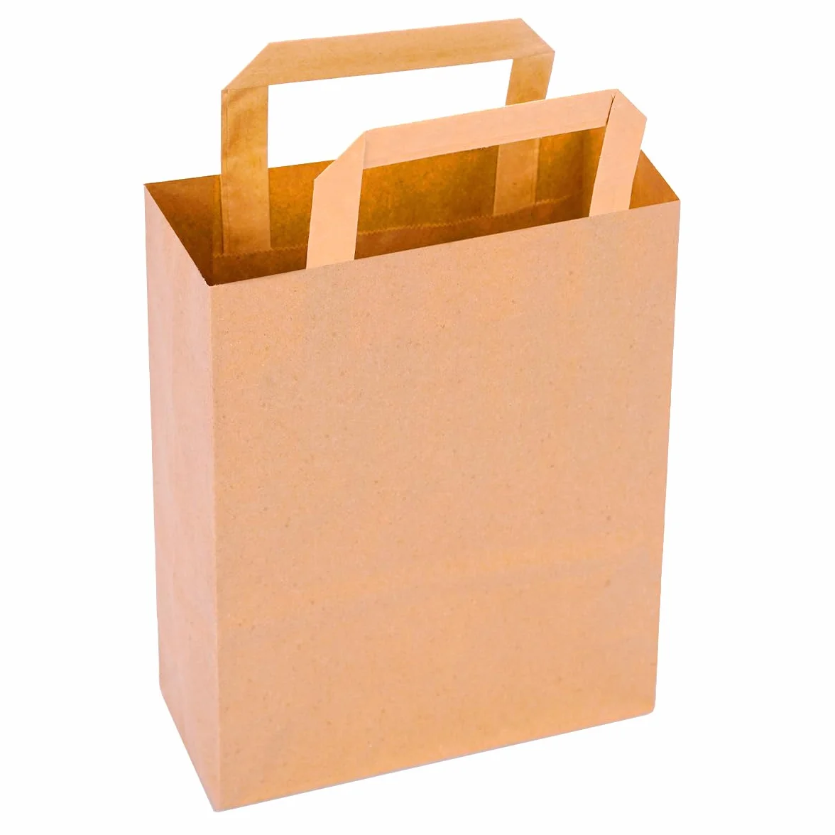 verpacking Borse di carta con manici piatti 22 x 18 x 8 cm marrone - sacchetti di carta (250 pezzi)