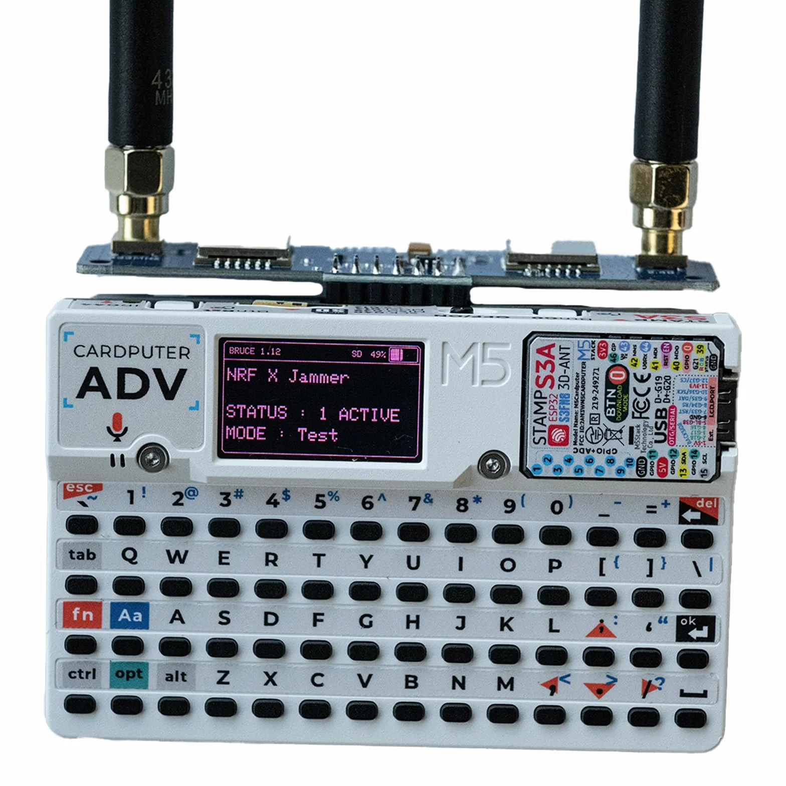 Scheda di sviluppo RF 2-in-1 per M5Stack Cardputer ADV, compatibile NRF24 & CC1101, 2,4GHz & 433MHz, commutazione automatica, protezione SPI/GPIO