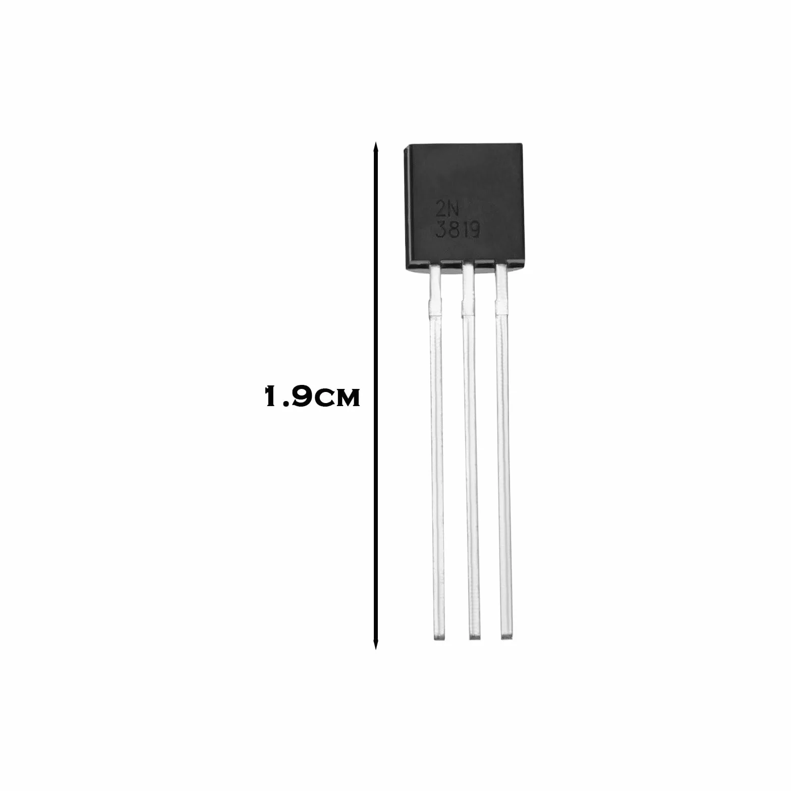 ECSiNG Transistor J-FET a canale N J-FET DC 25 V 100 mA 2N3819 J-FET Transistor TO-92 FET per applicazioni mixer apparecchiature audio basate su RF 10 pezzi
