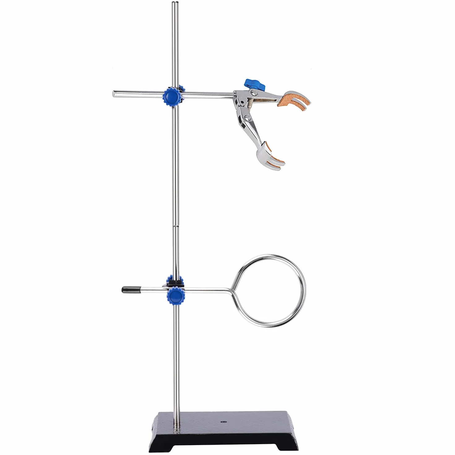 Stonylab Supporto in Acciaio per Laboratorio con Asta 56.9 cm e Morsetto 4-Prong