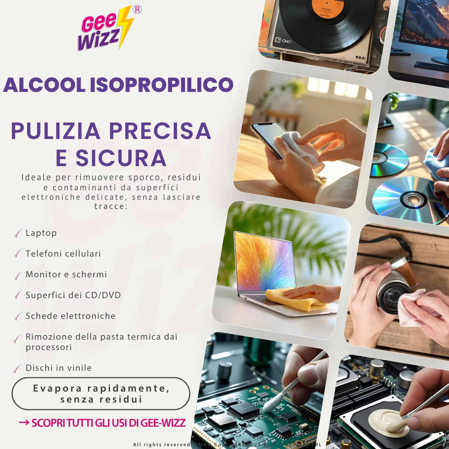 Alcool Isopropilico Puro 5 L Detergente Multiuso per Pulizia Elettronica