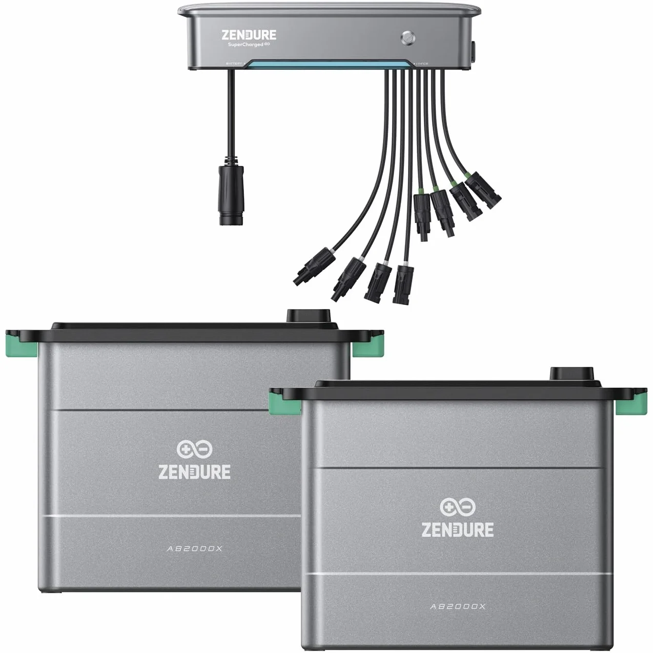 Zendure SolarFlow Hyper 2000 - Centrale elettrica da balcone con memoria, ingresso solare da 1800 W, carica AC/uscita 1200 W, micro inverter integrato, TOU, 2 AB2000 X 3840 Wh LiFePO4, 0% IVA