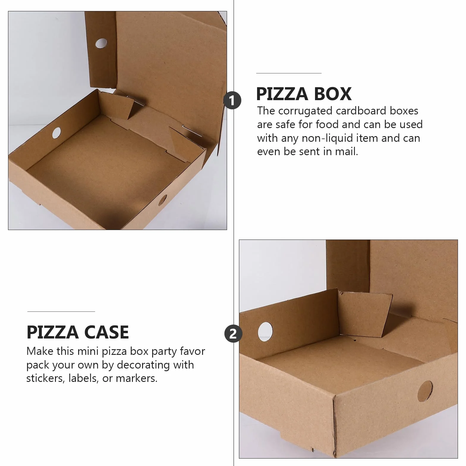 Cabilock 25 mini scatole per pizza in cartone bianco