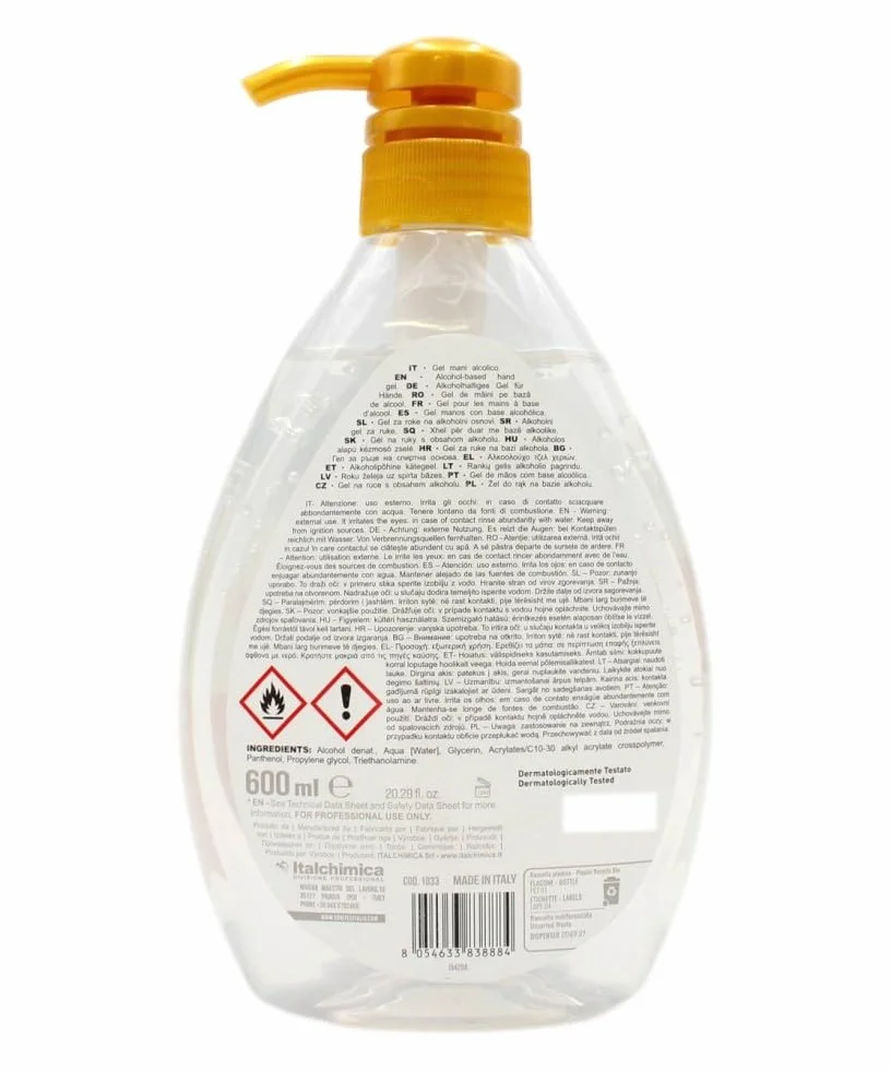 Sanitec Igiene Sicura Gel Mani 77% Alcol Trasparente 600 ml