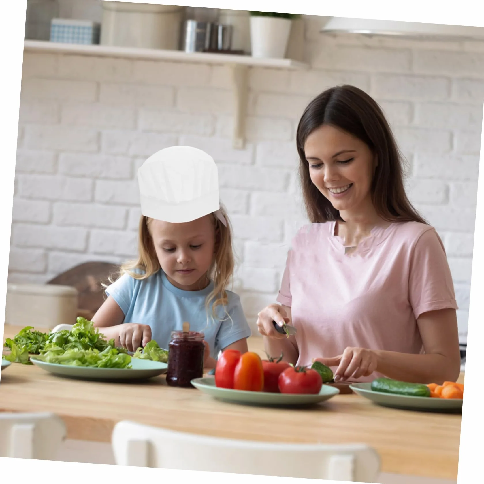 LIFKOME 20 Pezzi Cappello Cuoco Bambino Monouso Non Tessuto Bianco