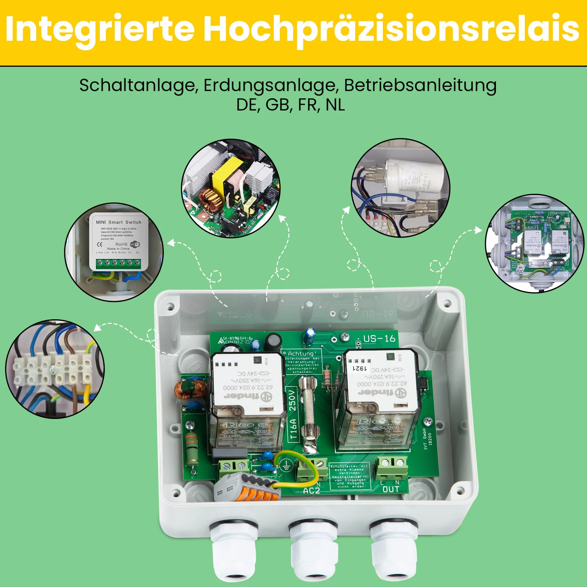 Offgridtec Stazione di commutazione per circuito prioritario di rete US-16, 230 V, 16 A, 3600 W