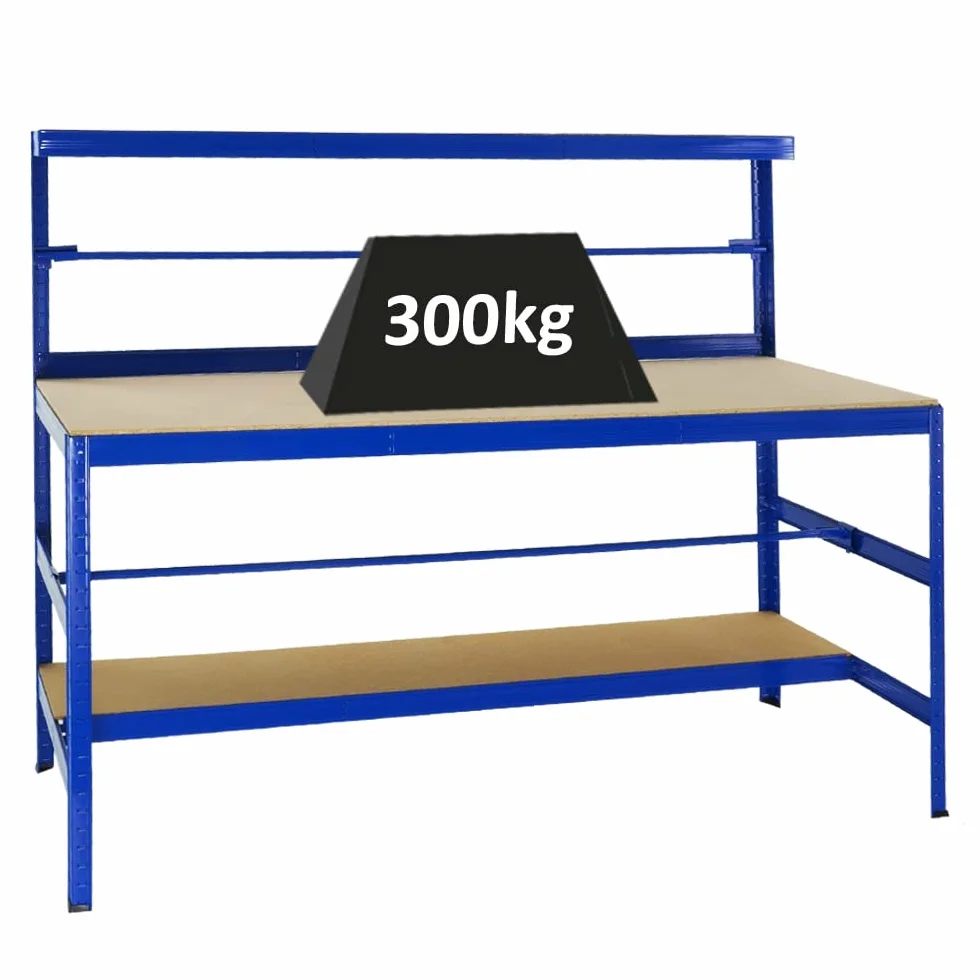 PROREGAL Tavolo da imballaggio Tiger | Portata 300 kg | AxLxP 150x180x75 cm | Blu