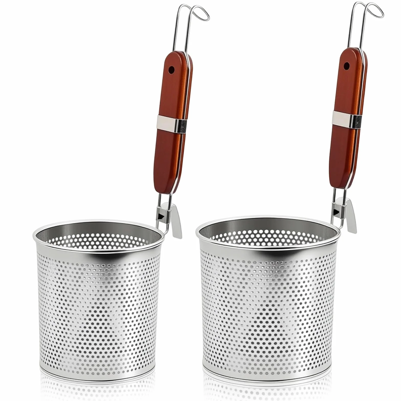 Cestelli Divisori per Pasta in Acciaio Inossidabile 14cm+12cm, Separatore Cuocipasta con Manico