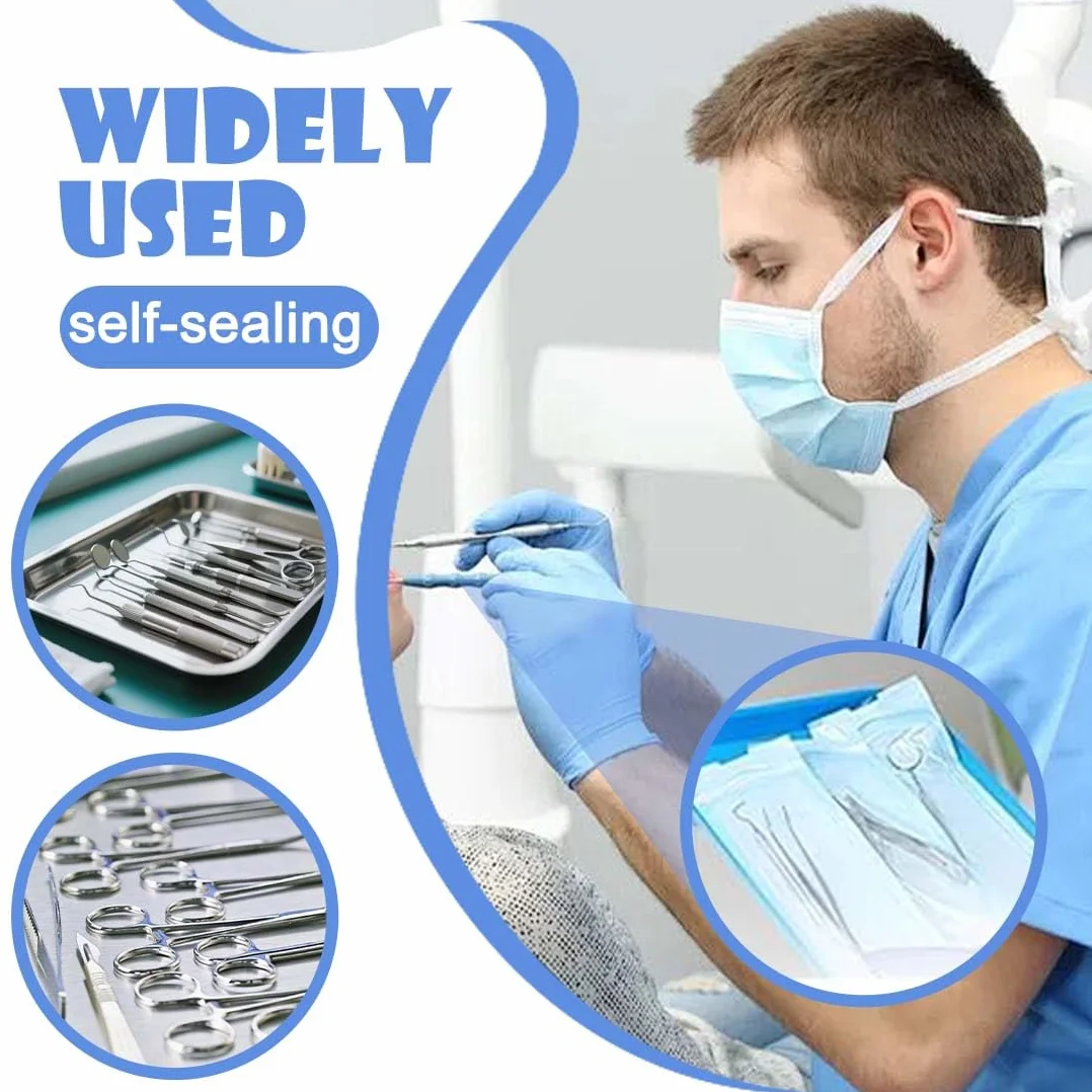 150 Pezzi Sacchetto Di Sterilizzazione, Sacchetti Per Autoclave, Sacchetti Auto Sterilizzazione, Sacchetti Sterilizzazione Manicure, Utilizzati per Strumenti Dentali e Nail Art