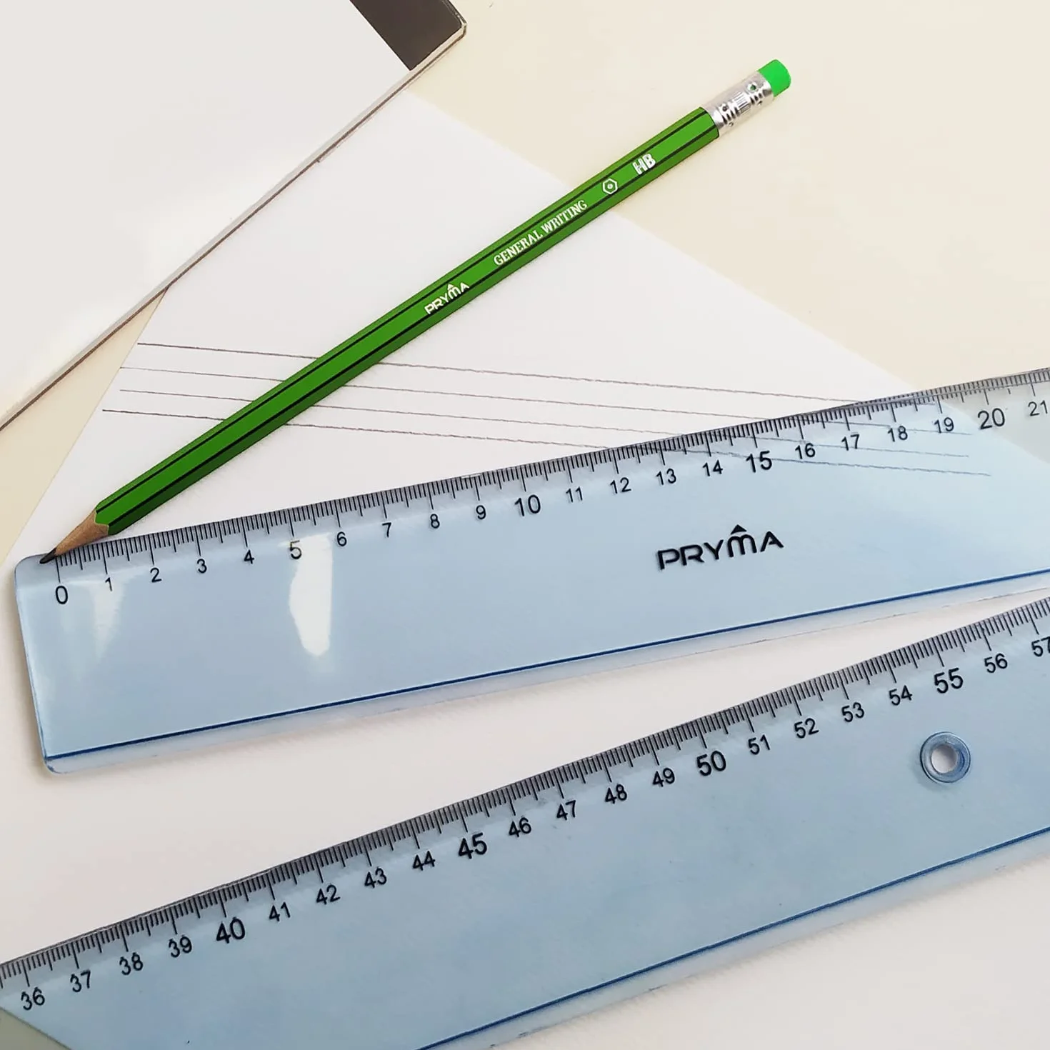 Pryma Riga Trasparente Graduata Righello in Plastica 60 cm per Scuola Disegno Tecnico