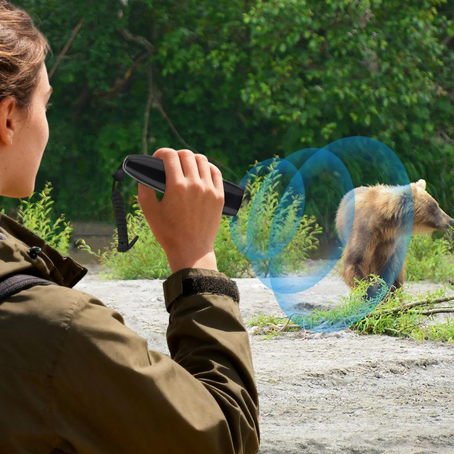 d'orso | Dispositivo di sicurezza elettrico da 125 dB – Backpacking autodifesa per escursionisti, visitatori e proprietari di cani | Questo potente H Orn scoraggia i viaggi della fauna selvatica