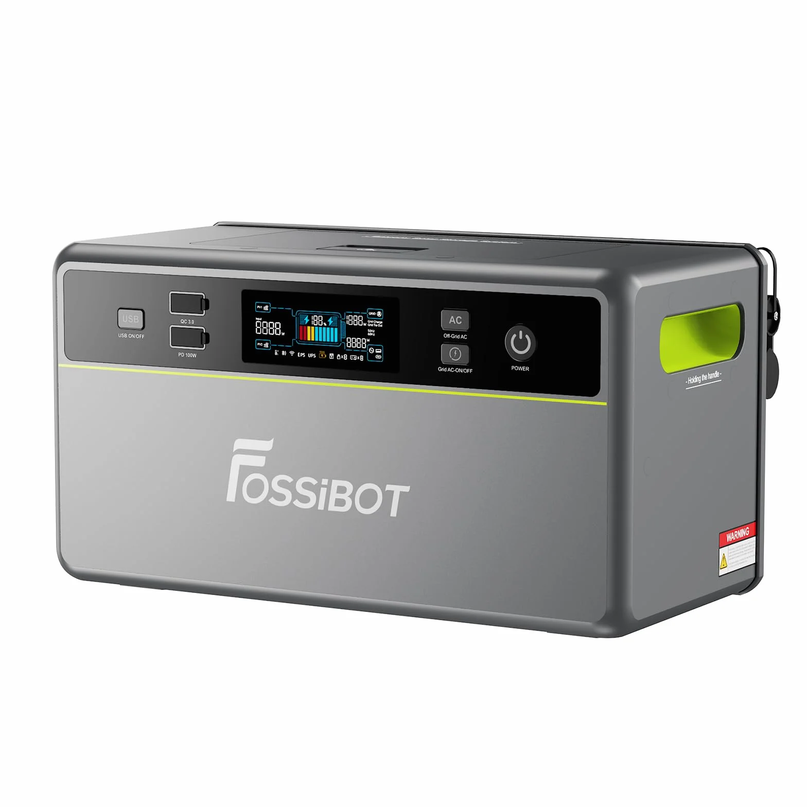 FOSSiBOT FBP1200 Centrale elettrica portatile da balcone con accumulo, Batteria LFP 1,98kWh, Espandibile fino a 39,16kWh, Microinverter All-in-One, 6500 Cicli di Carica Power station, Plug & Play