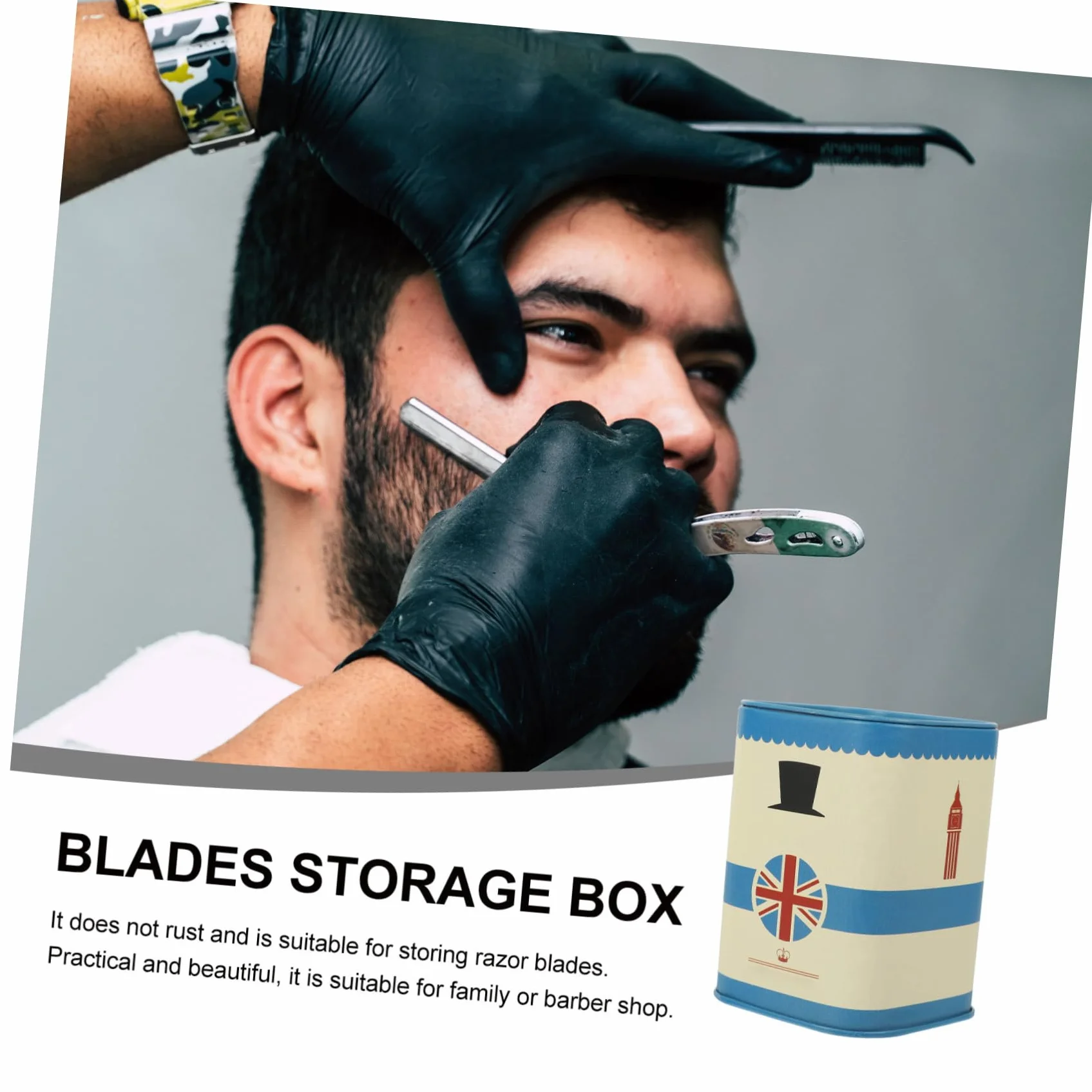 POPETPOP Contenitore per Lame di Scarto in Ferro, Custodia Portatile per Lamette da Barba Usate