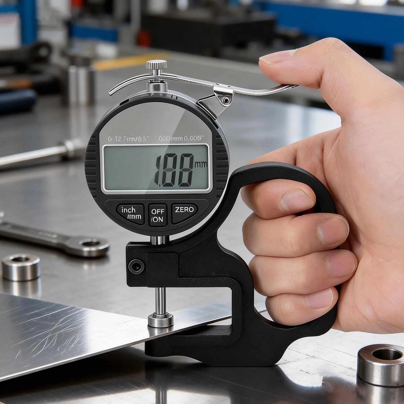Misuratore di spessore digitale 0-12,7 mm precisione 0,01 μm portatile calibro spessore
