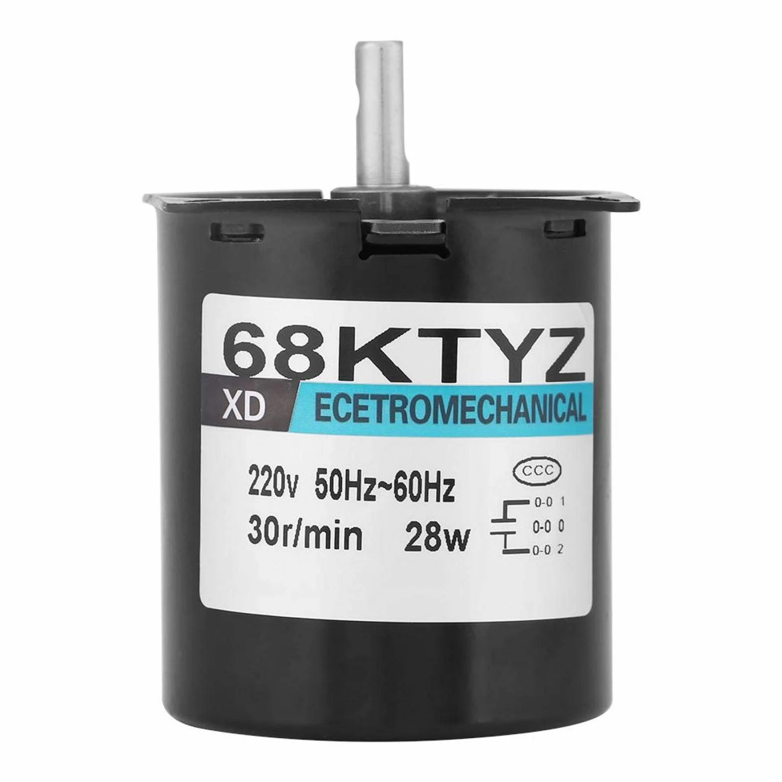 68KTYZ 2.5 RPM / 20 RPM / 30 RPM / 110 RPM Motore 220V AC Motoriduttore elettrico Motore di riduzione sincrono a magneti permanenti ad alta coppia(30 giri/min)