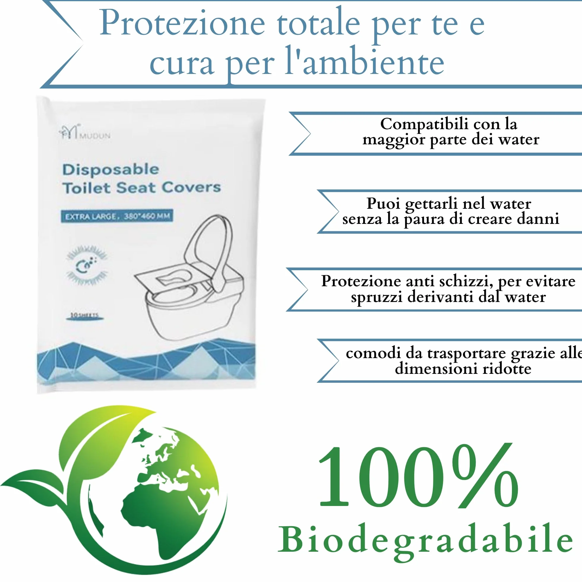 Copriwater usa e getta biodegradabili 50 Pezzi igienici monouso viaggio carta