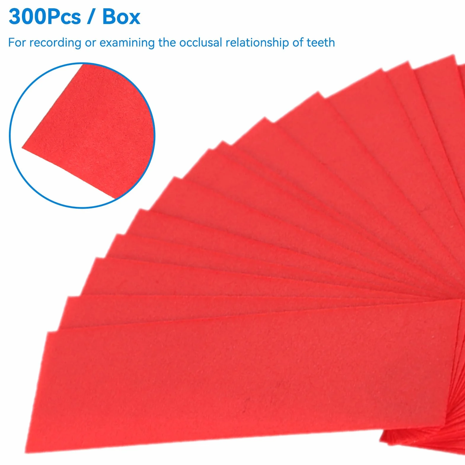 Carta Dentale Di Articolazione 300 Pezzi Flessibile Sottile Del Morso Assorbente Strisce Abrasive Interdentali Con Dispenser Di Plastica Rosso