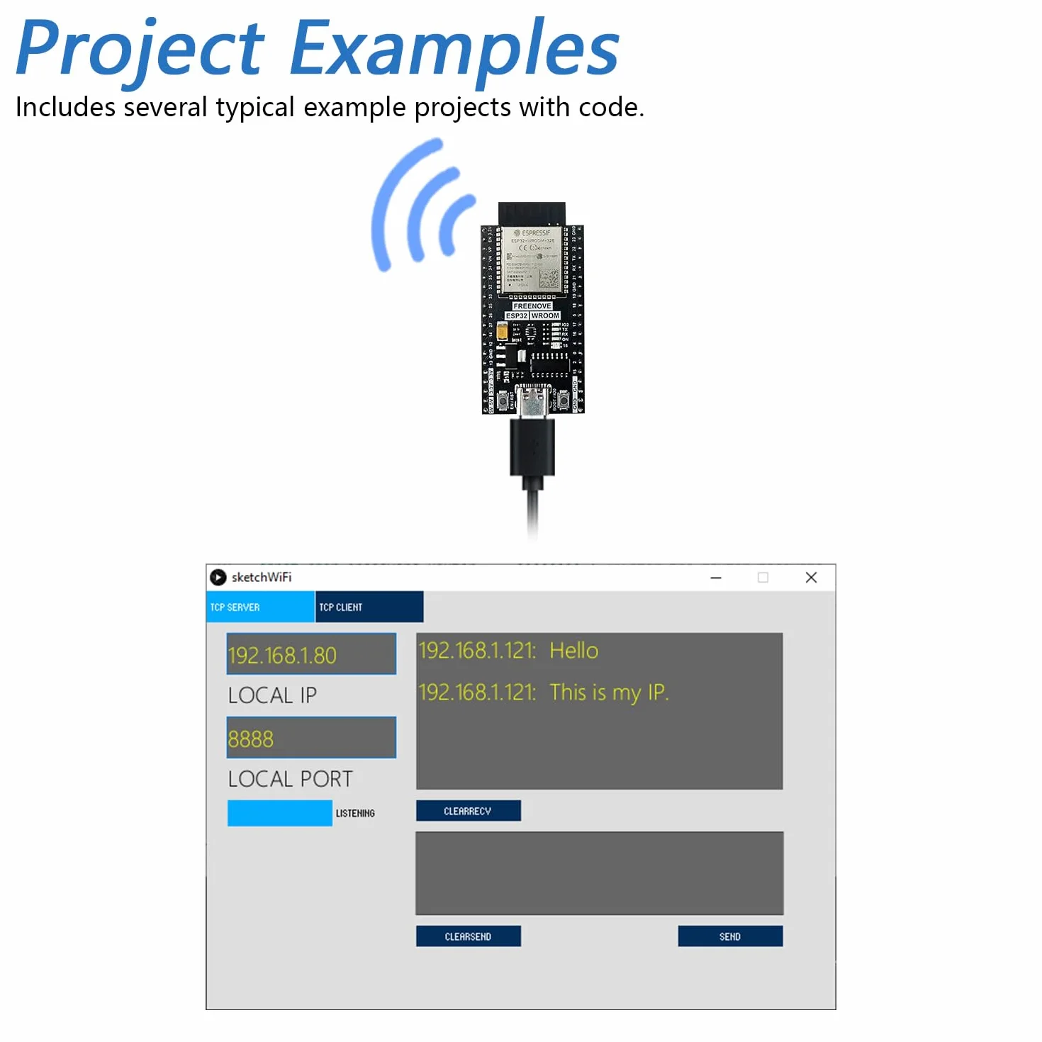 Freenove ESP32 Dev Board Kit (2 pacchetti) Sviluppo Microcontrollori Dual-Core 32-Bit 240 MHz WiFi+BT