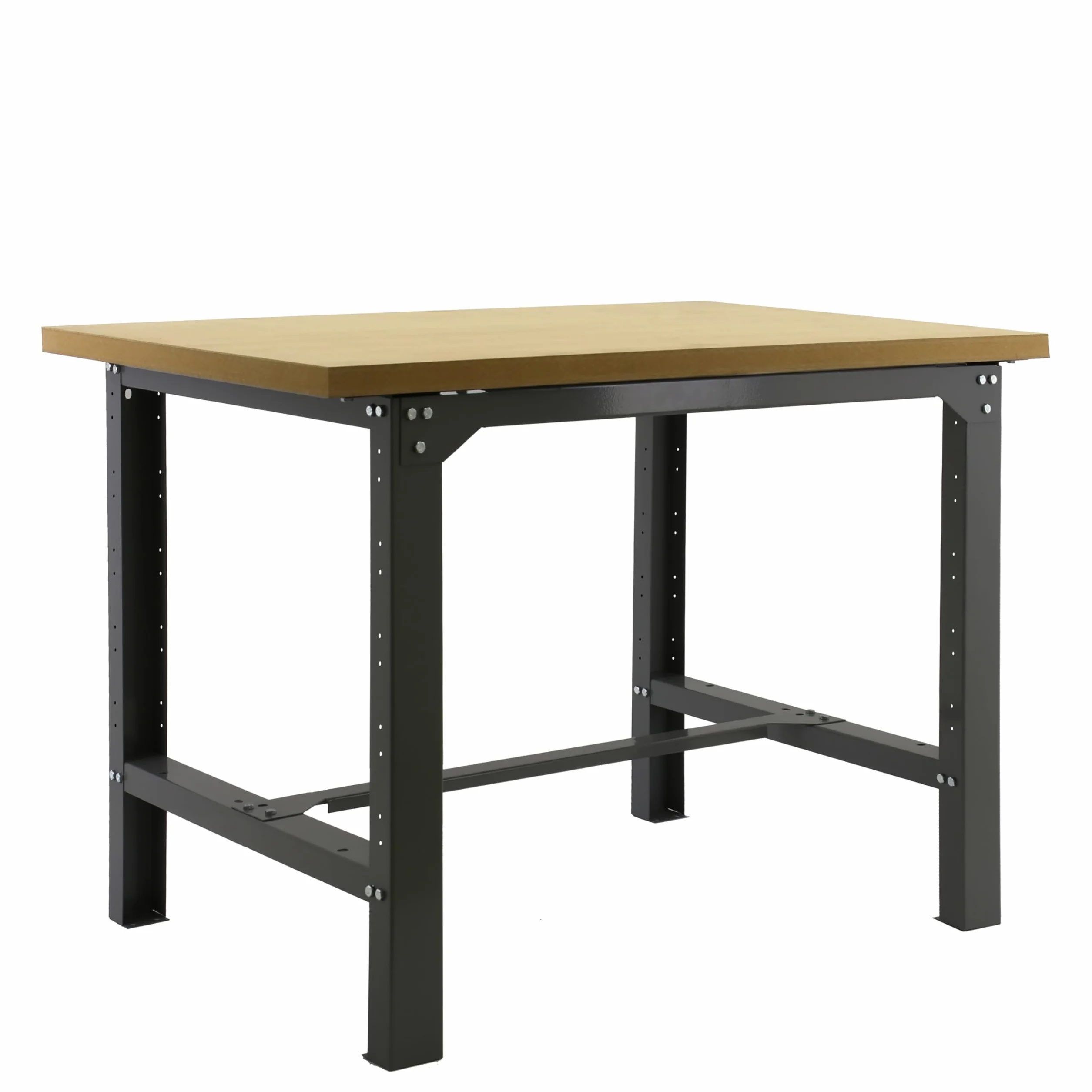 Simon Rack Banco da lavoro per officina, capacità di carico 600 kg, 865x1200x750 mm, Listello di legno 35 mm, Tavolo da lavoro fai da te, Antracite/Legno - BT6