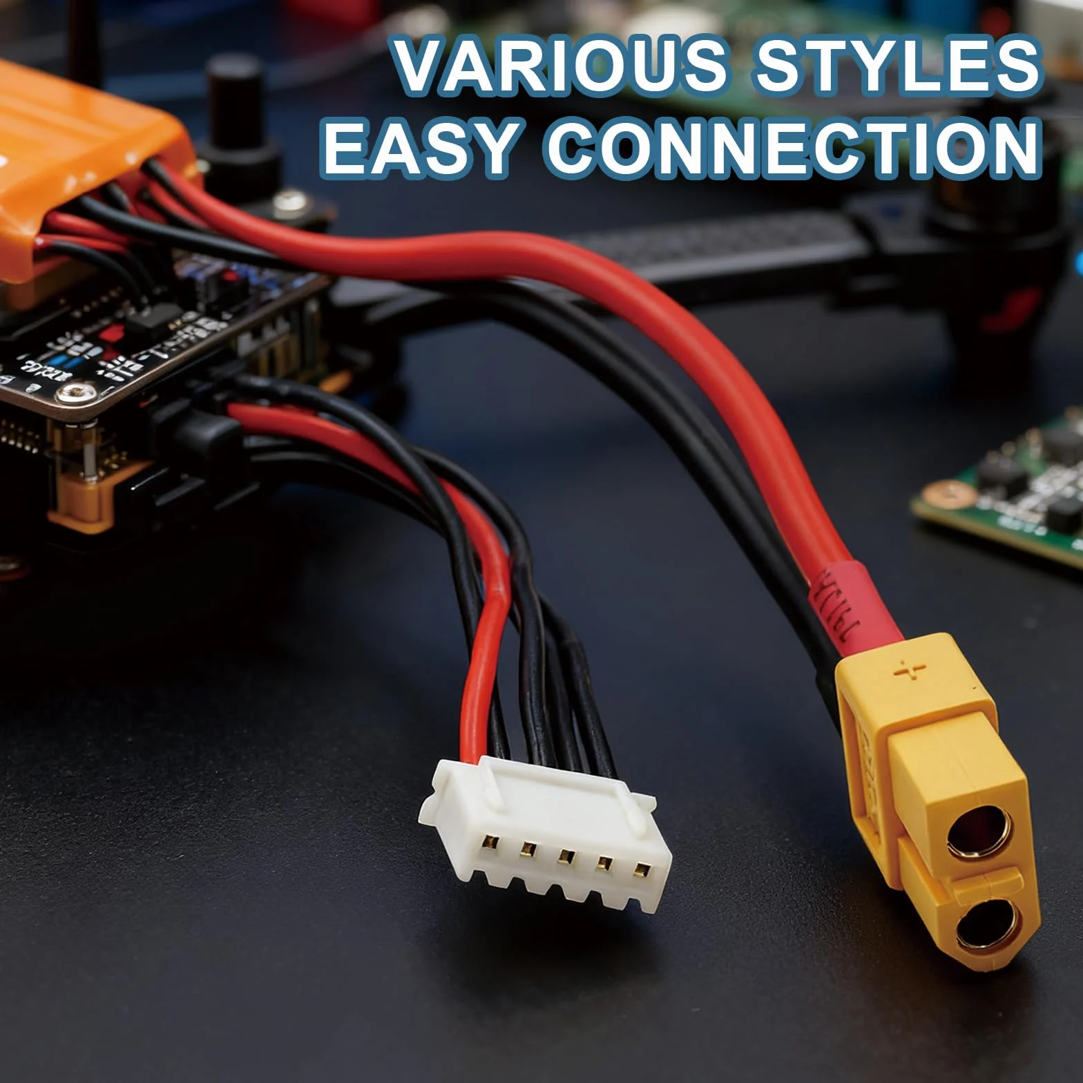 Kit Connettori JST XH 2.54 mm, Cavi Pre-Crimpati 22 AWG, Alloggiamenti Maschio e Femmina, 90 Fili Silicone, Tubo Termorestringente