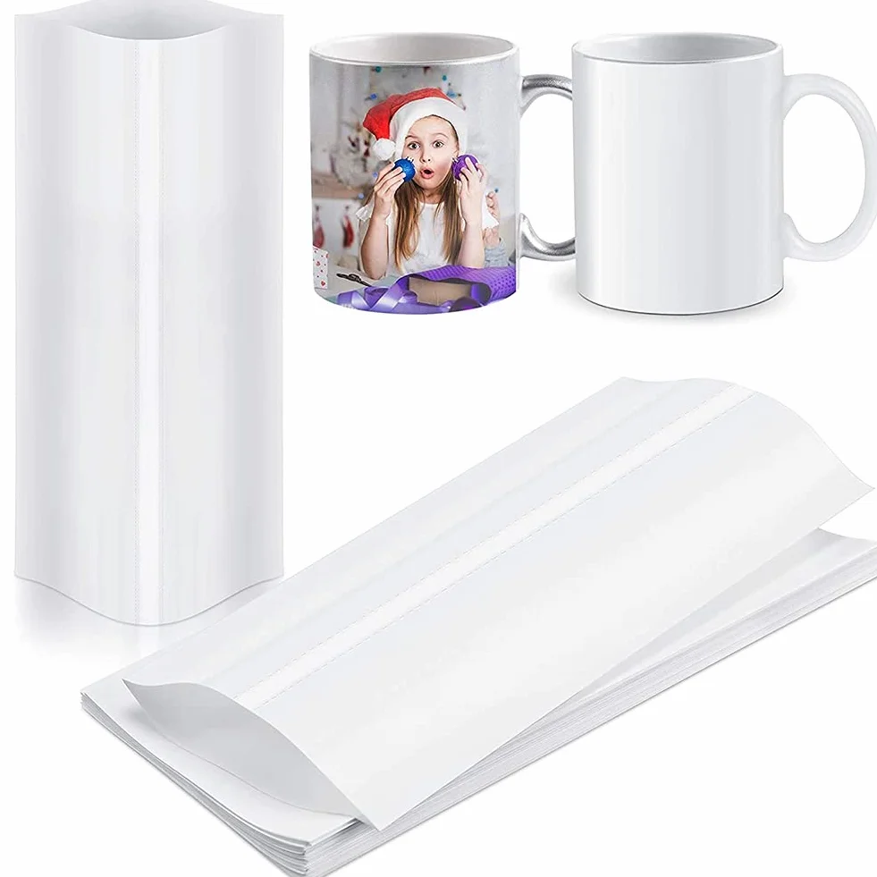70Pcs sublimazione Shrink Wrap Film 5X10 Pollici Pellicola termorestringente Film termoretraibile Borse Bianco Shrink Wrap fasce per tazza