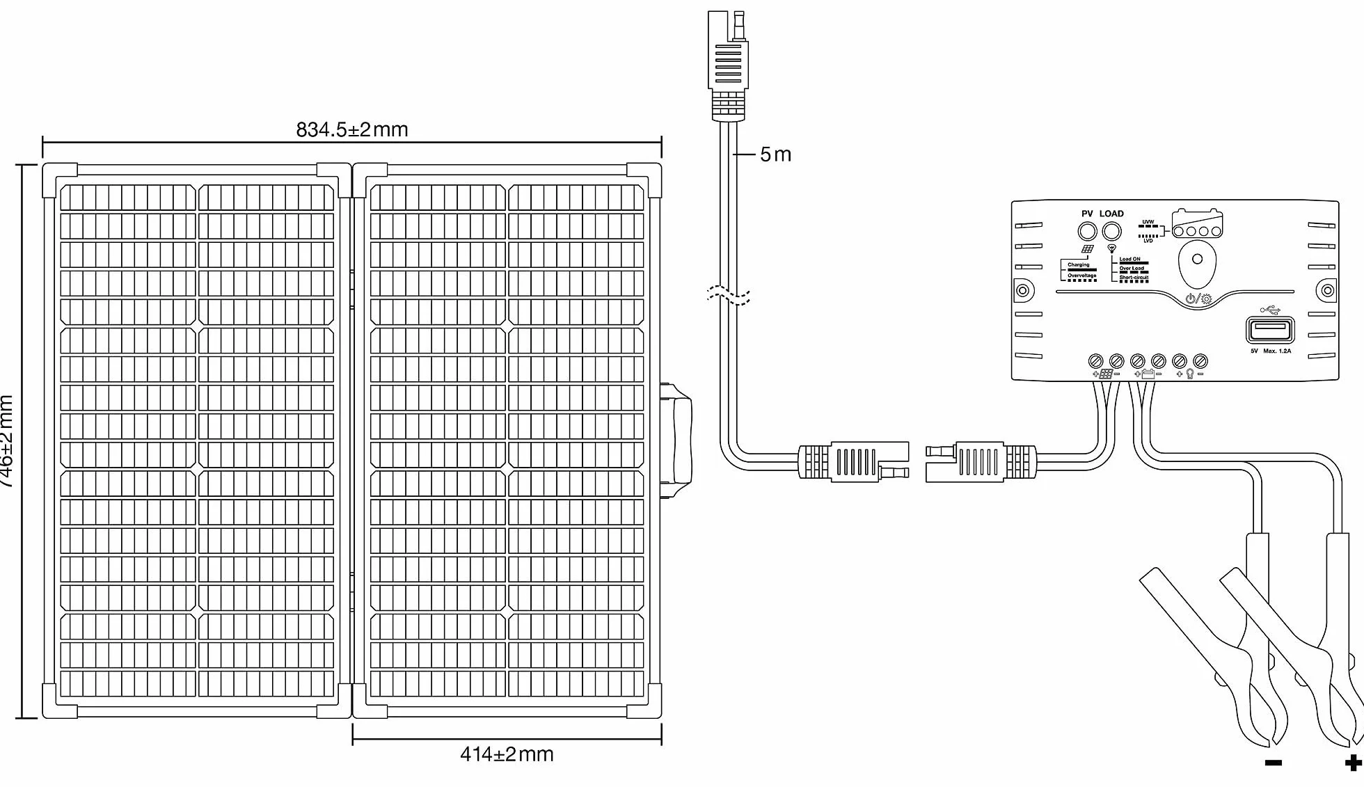 OSRAM BATTERYcharge SOLAR 100W, pannello solare portatile per alimentazione off-grid, mantenitore di carica, pannello solare pieghevole con supporto integrato, protezione da sovraccarico