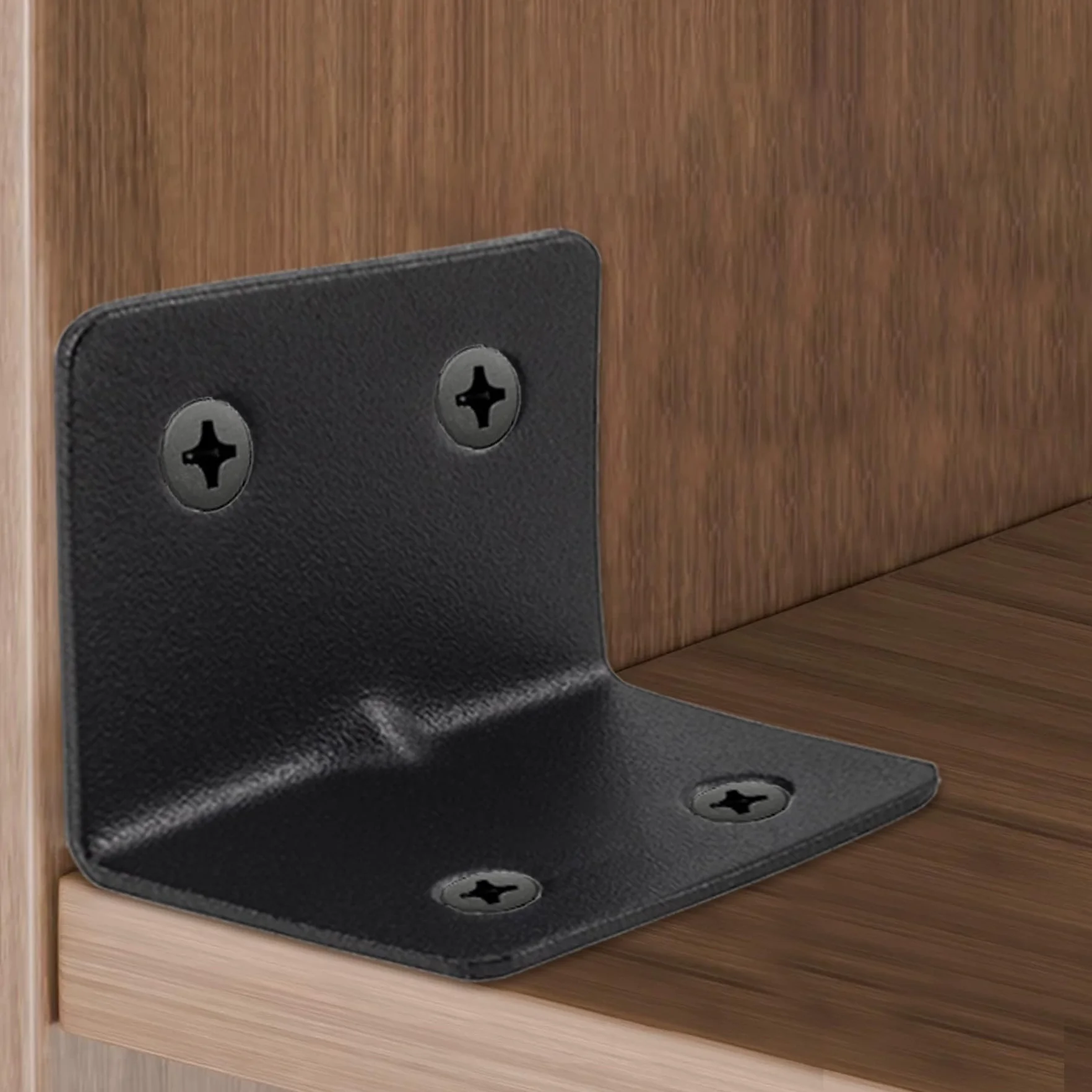 Squadrette in Acciaio Inox 31x31x38mm Staffe Angolari 10 Pezzi Nero