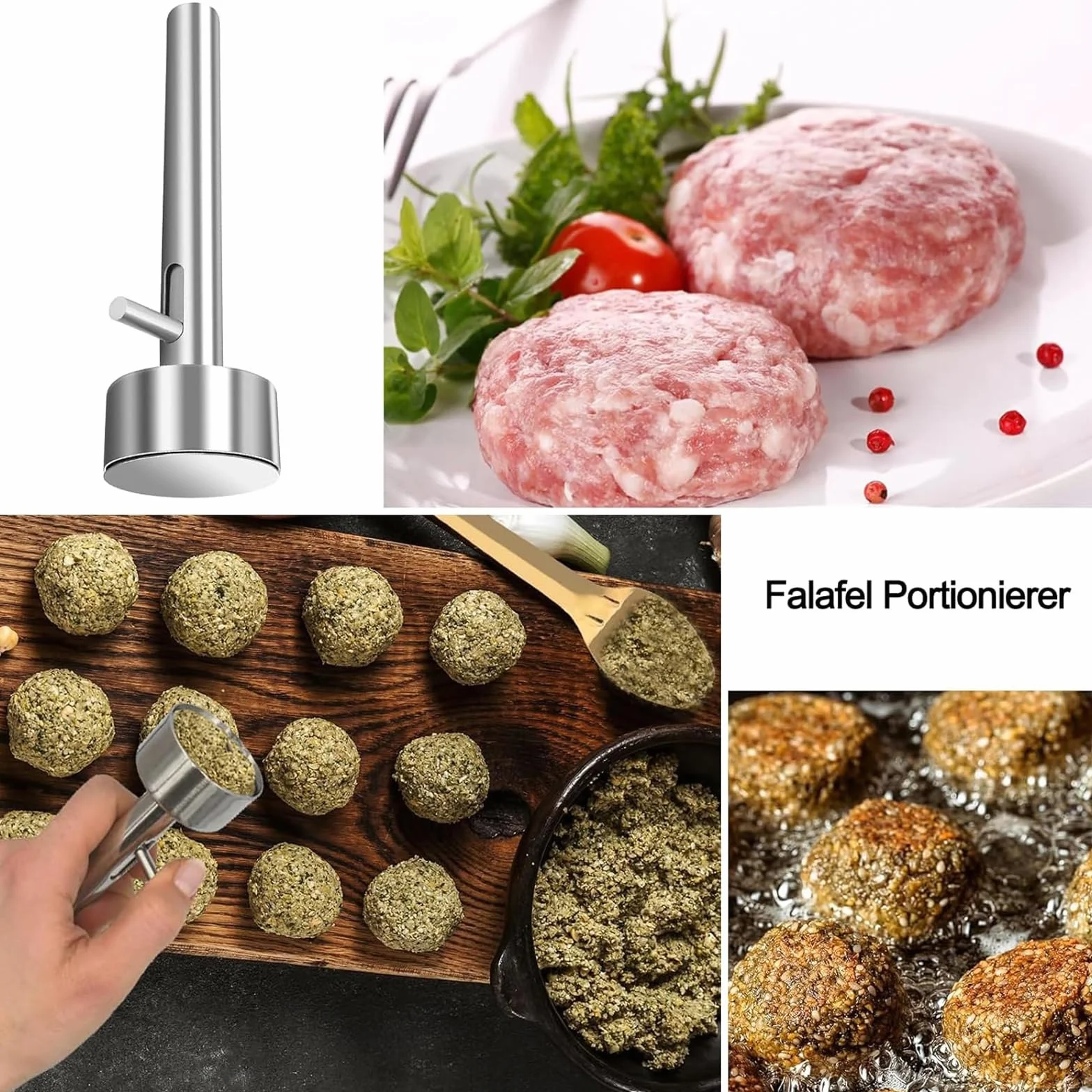 Falafel - Pala per polpette, in acciaio inox, antiaderente, per cucina, casa, ristorante