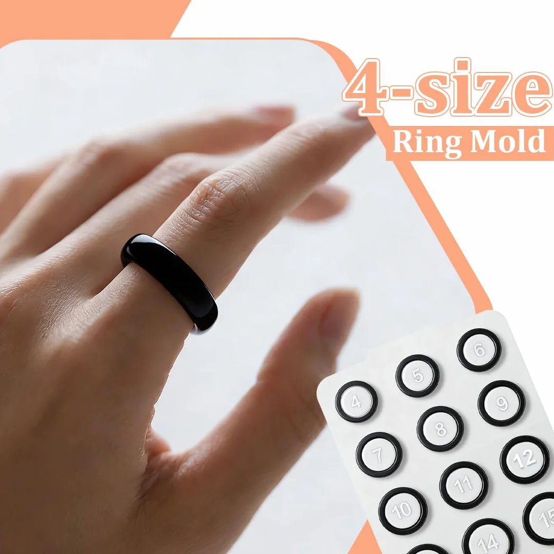 Kit di misurazione dell'anello da 12 pezzi, strumenti di misurazione dell'anello nero