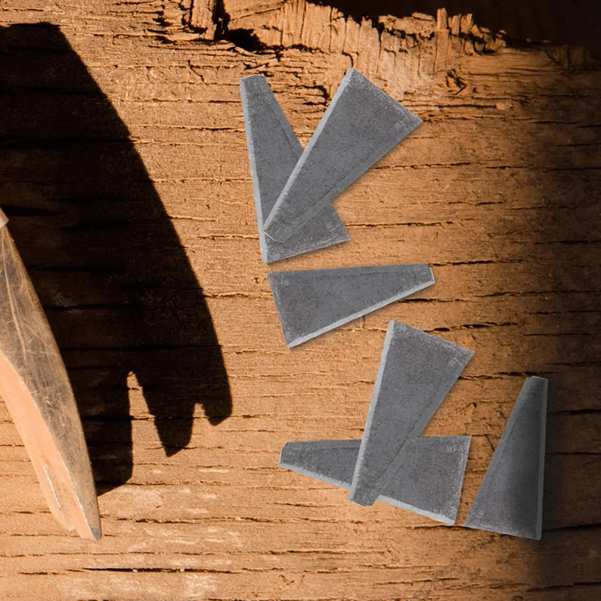 Cunei Triangolari in Metallo Manico Legno 30 Pezzi per Abbattimento Alberi