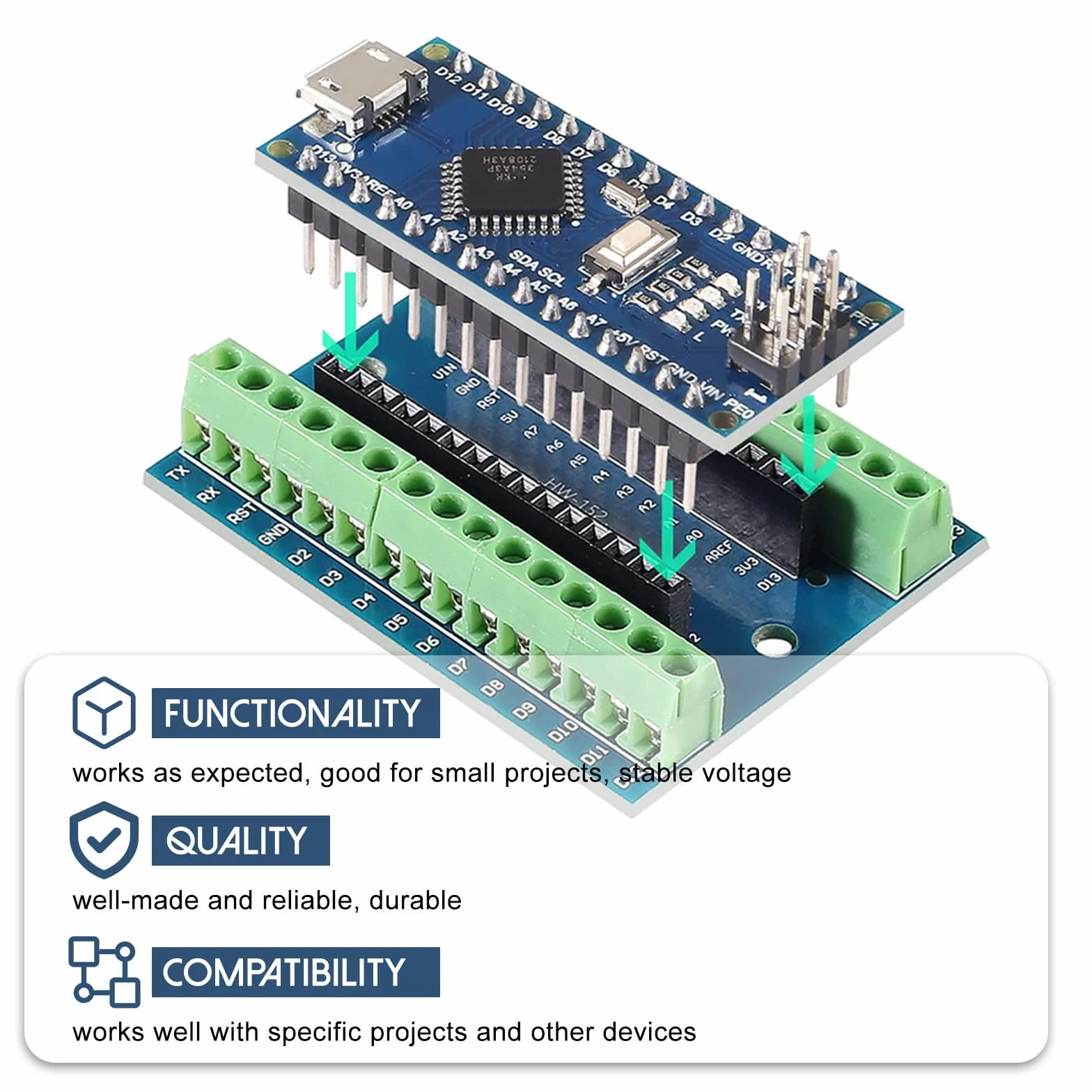 Scheda di sviluppo CH340G Binghe 5 pezzi 5V 16MHz Type-C per progetti elettronici compatibile con Arduino