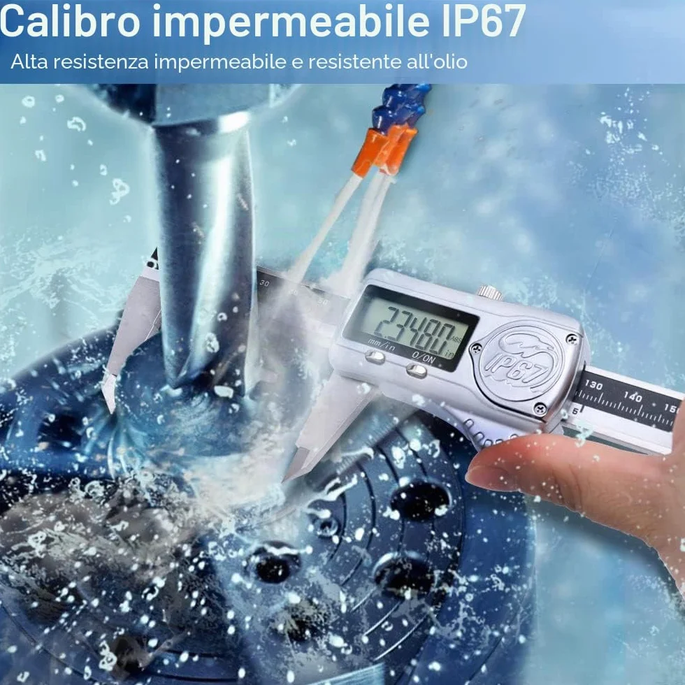 Kynup Calibro digitale 0-6 pollici/150 mm IP67 acciaio inossidabile