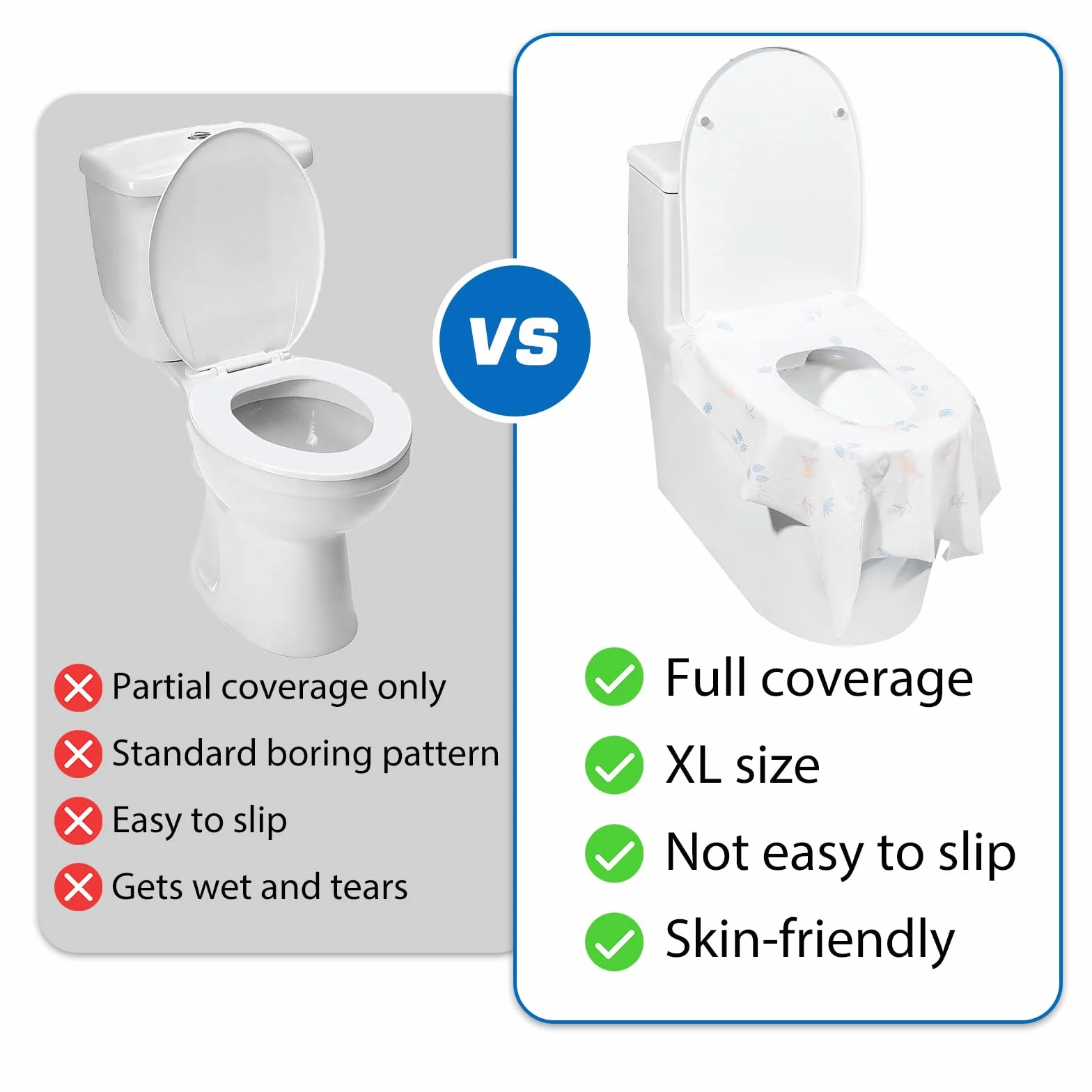 Zorplex Copriwater Usa e Getta 20 Pz Housses WC Monouso Impermeabili per Bambini e Adulti Portatili
