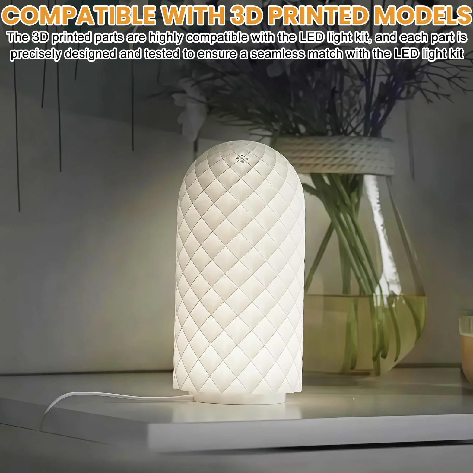 5 pezzi lampada a LED per stampante 3D, kit di luci per stampante, dimmerazione continua a tre colori, con 5 adattatori USB, modello di ricambio per A1/A1mini/P1S/P1P/X1C per luce notturna e progetti