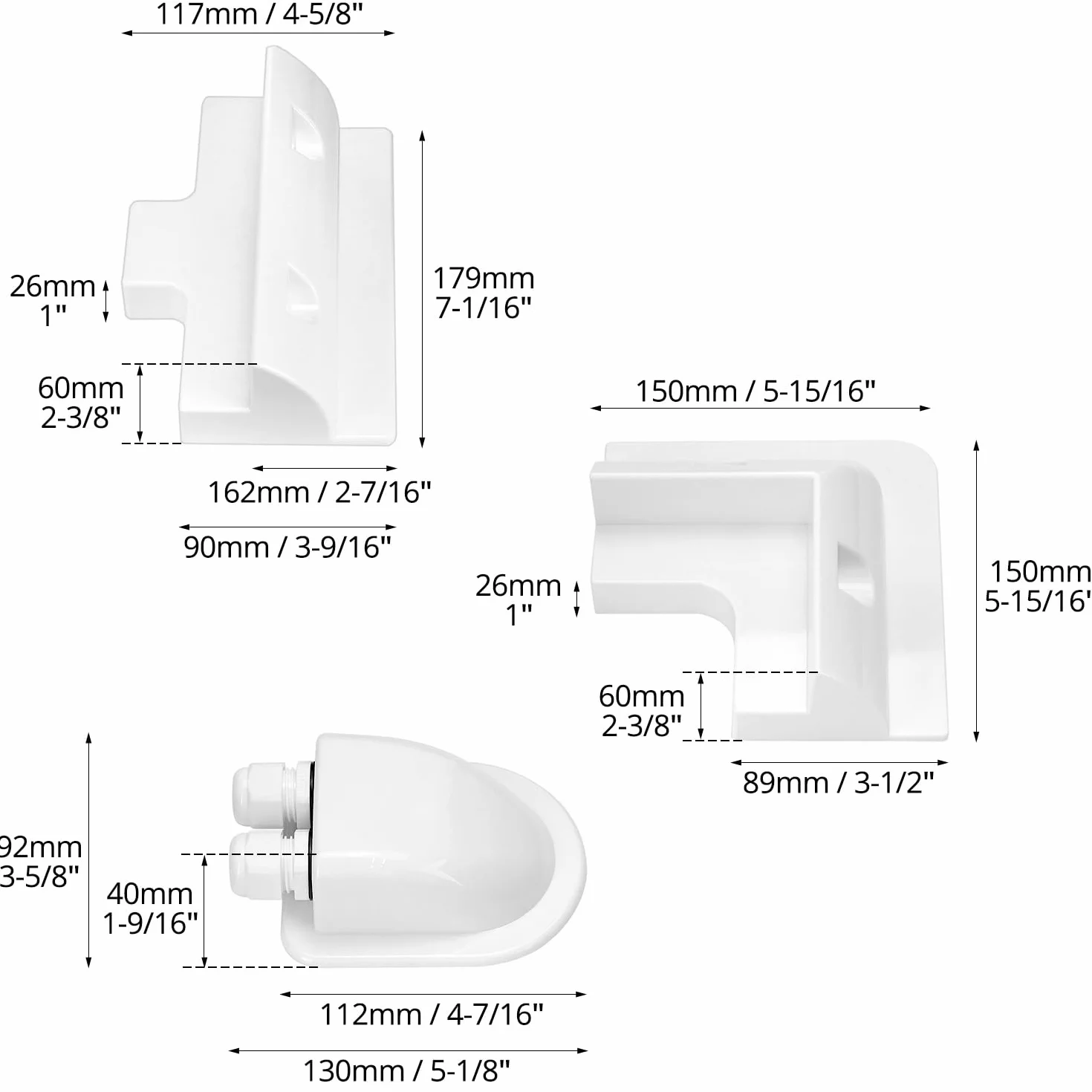 QWORK® Staffe di montaggio per pannelli solari, senza trapano, per camper, tetti, bianco, 7 Pz