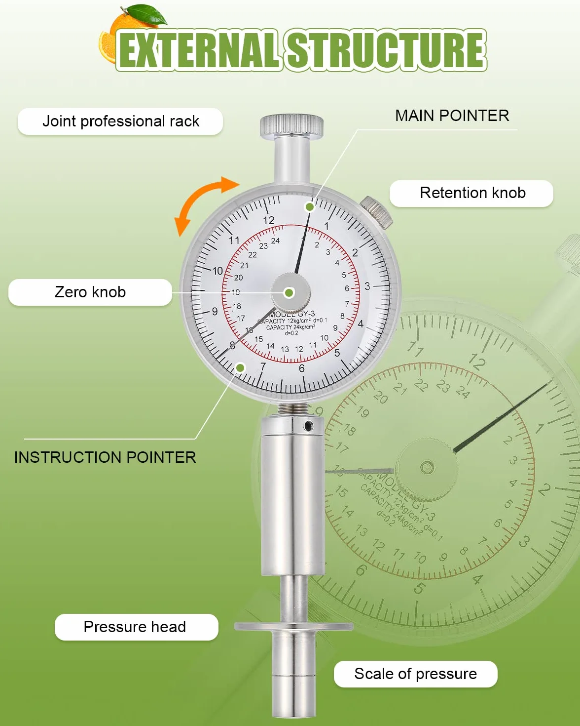 NEWTRY GY-3 Penetrometro Frutta Durezza Tester
