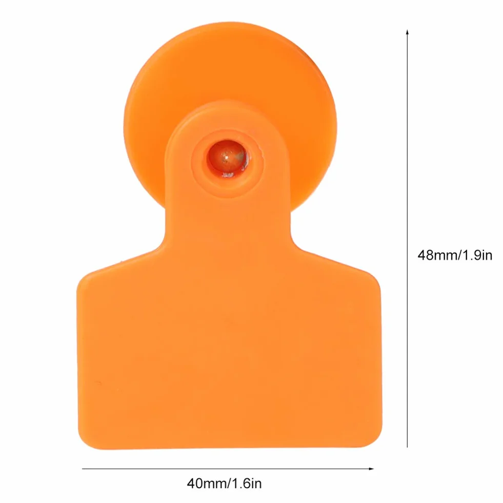 100 targhette auricolari in plastica, per animali, etichette identificative per capra, maiale, mucca, pecora, animale (arancione)