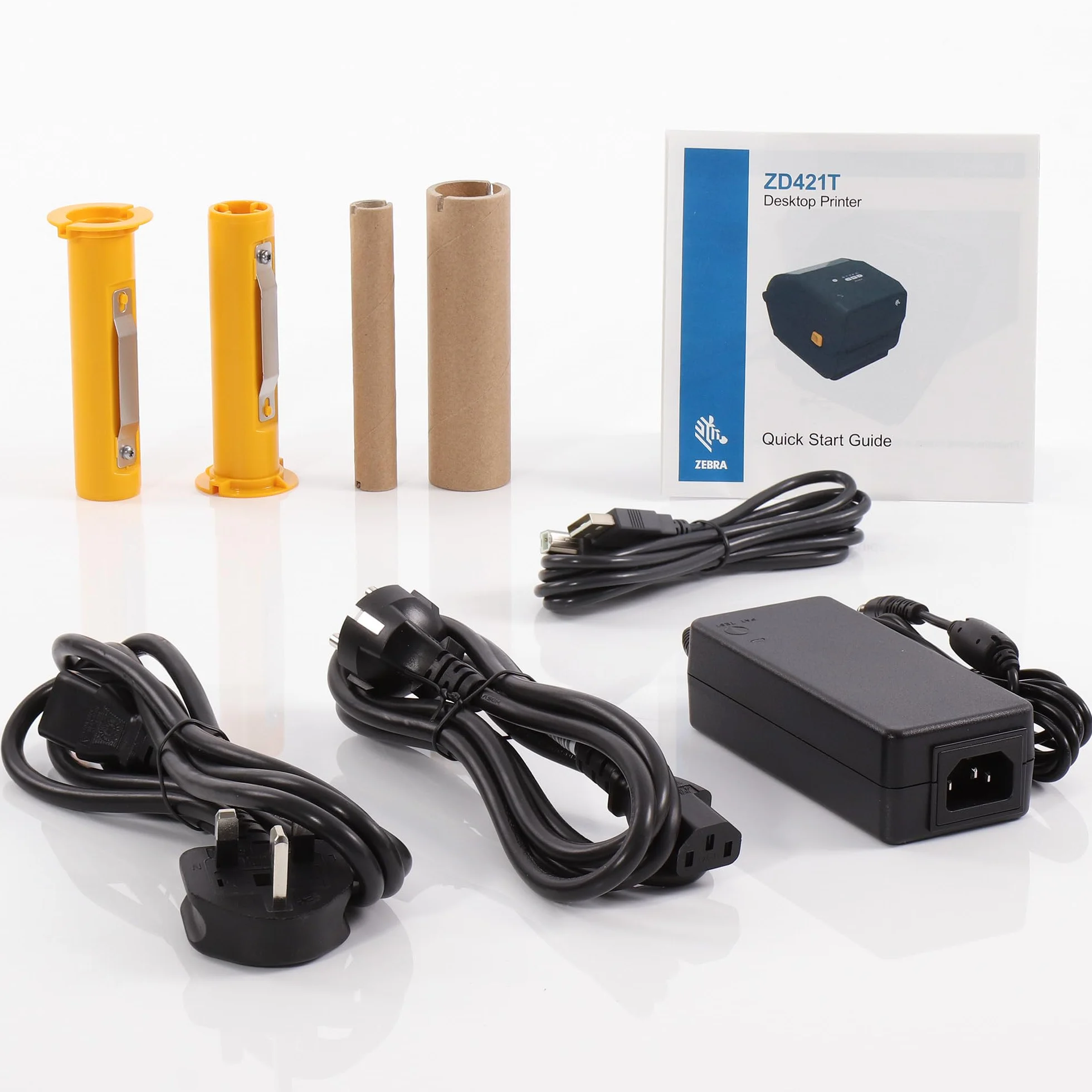 ZEBRA ZD421t - Stampante con bordo a strappo, 203 DPI, termico, trasferimento termico, larghezza di stampa max. 104 mm, BTLE, LAN, USB, interfaccia host USB (ZD4A042-30EE00EZ)
