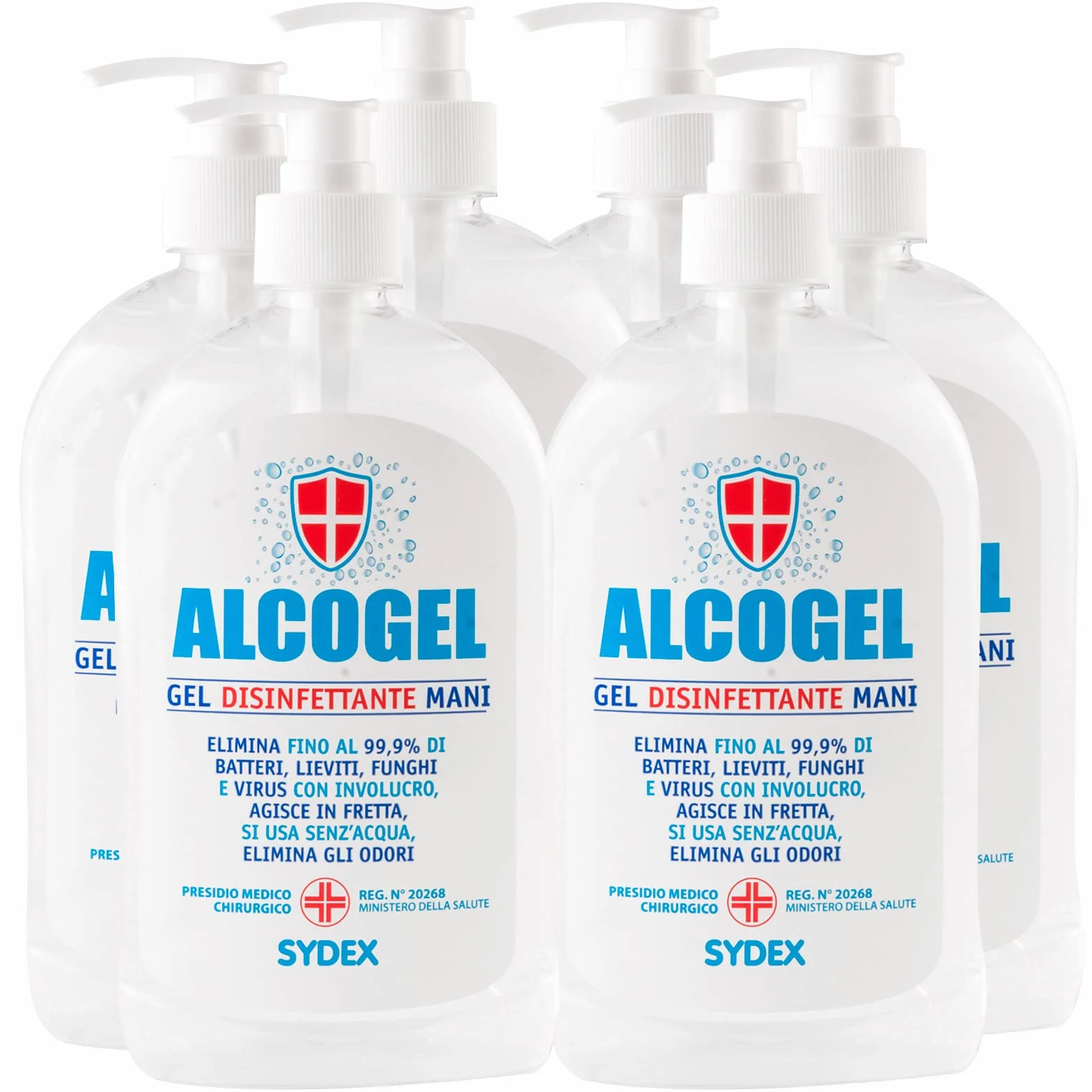 Gel Disinfettante Mani Professionale Antibatterico - Presidio Medico Chirurgico 6x500ml