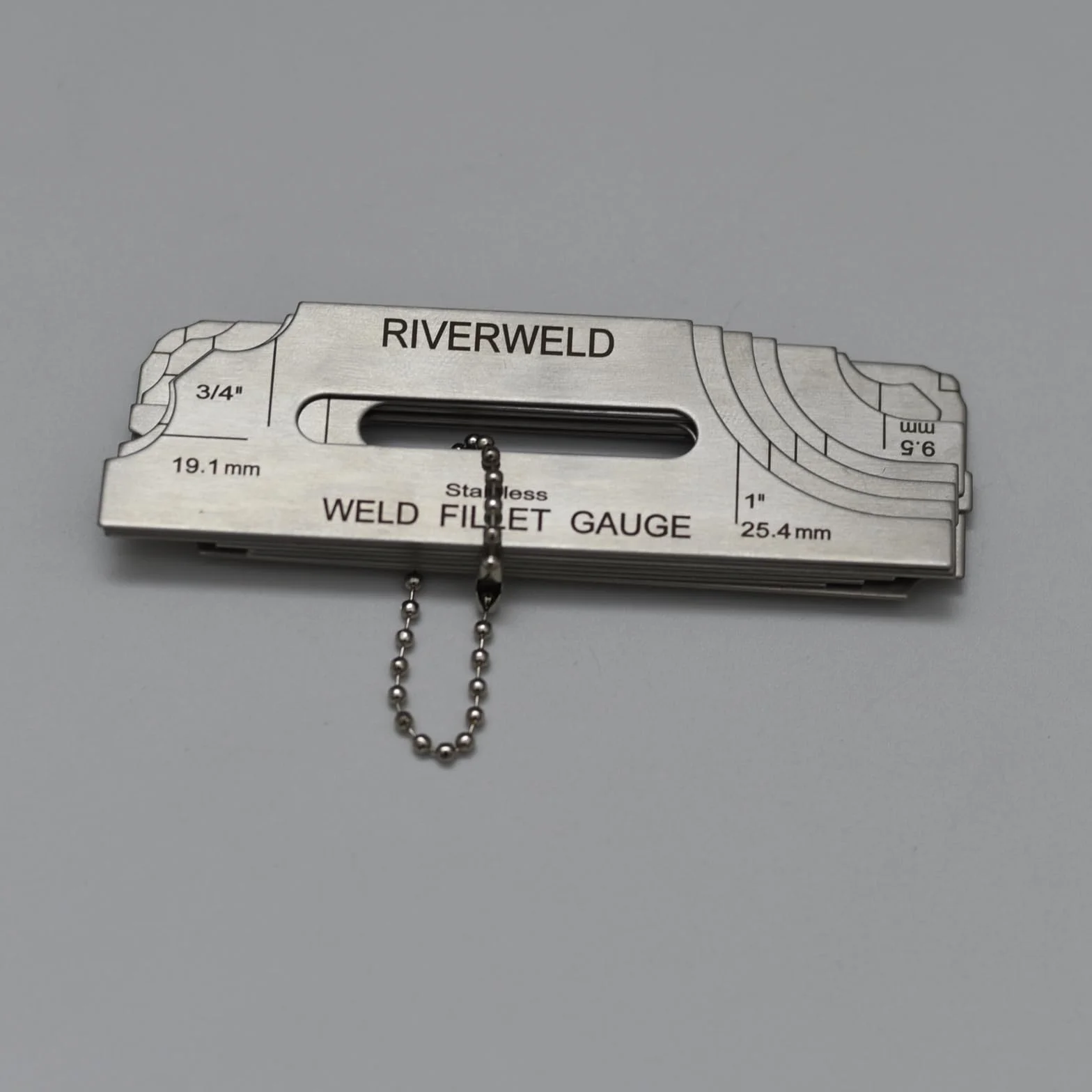 RIVERWELD Set di portachiavi per saldatura d'angolo Gage MG-11 Calibro di profondità Metrico e pollici 7 pezzi