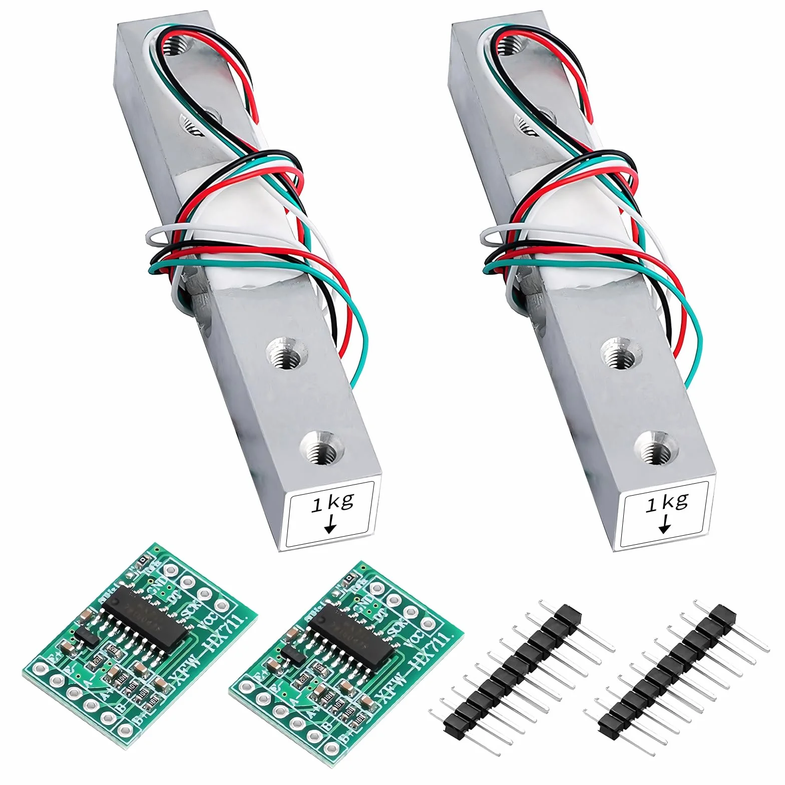 2PCS HX711 ADC Celle di carico 1kg Sensore di peso Celle di peso digitali Sensore di peso 1KG bilance elettroniche portatili da cucina, Peso celle di carico