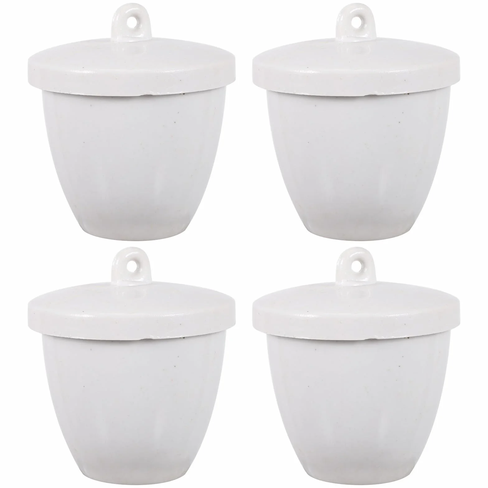 Hohopeti Crogiolo in Ceramica Bianco 4 Pezzi con Coperchio 100ml Resistente alla Corrosione e Acida per Industria Farmaceutica