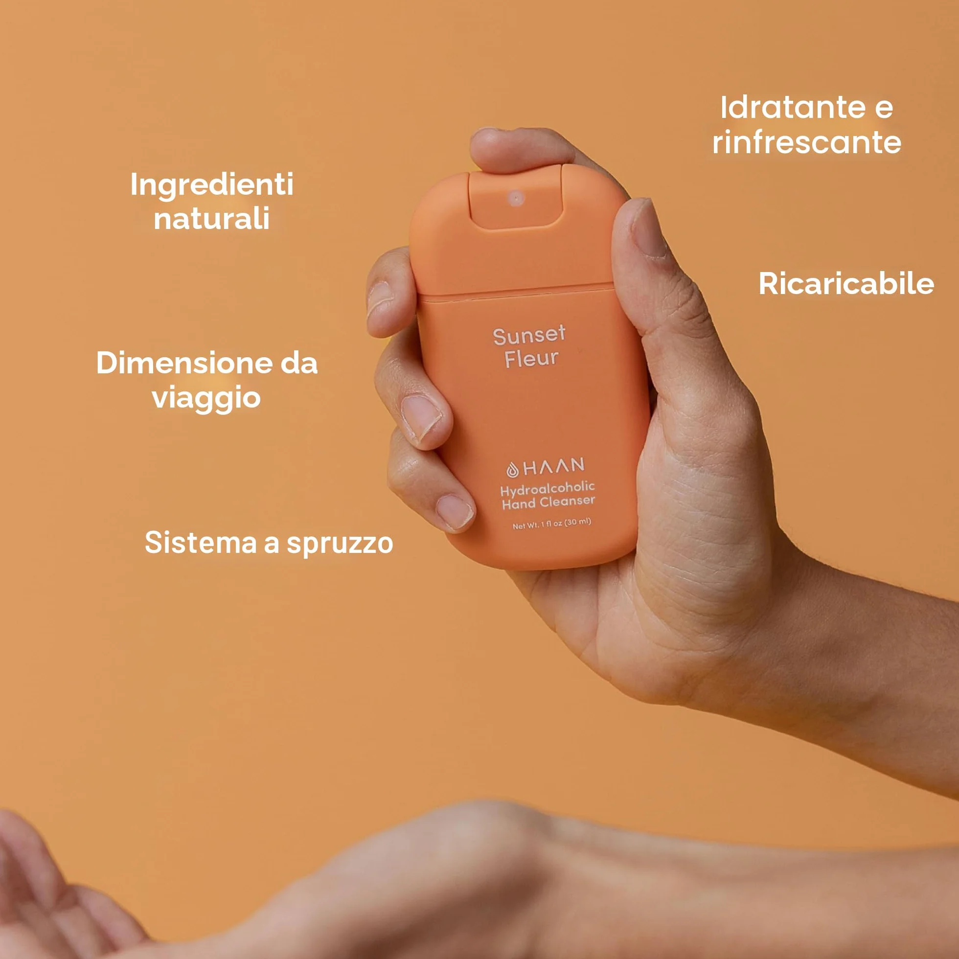 HAAN Detergente Idroalcolico per Mani 30ml Confezione da 3 Igienizzanti Mani Antibatterico