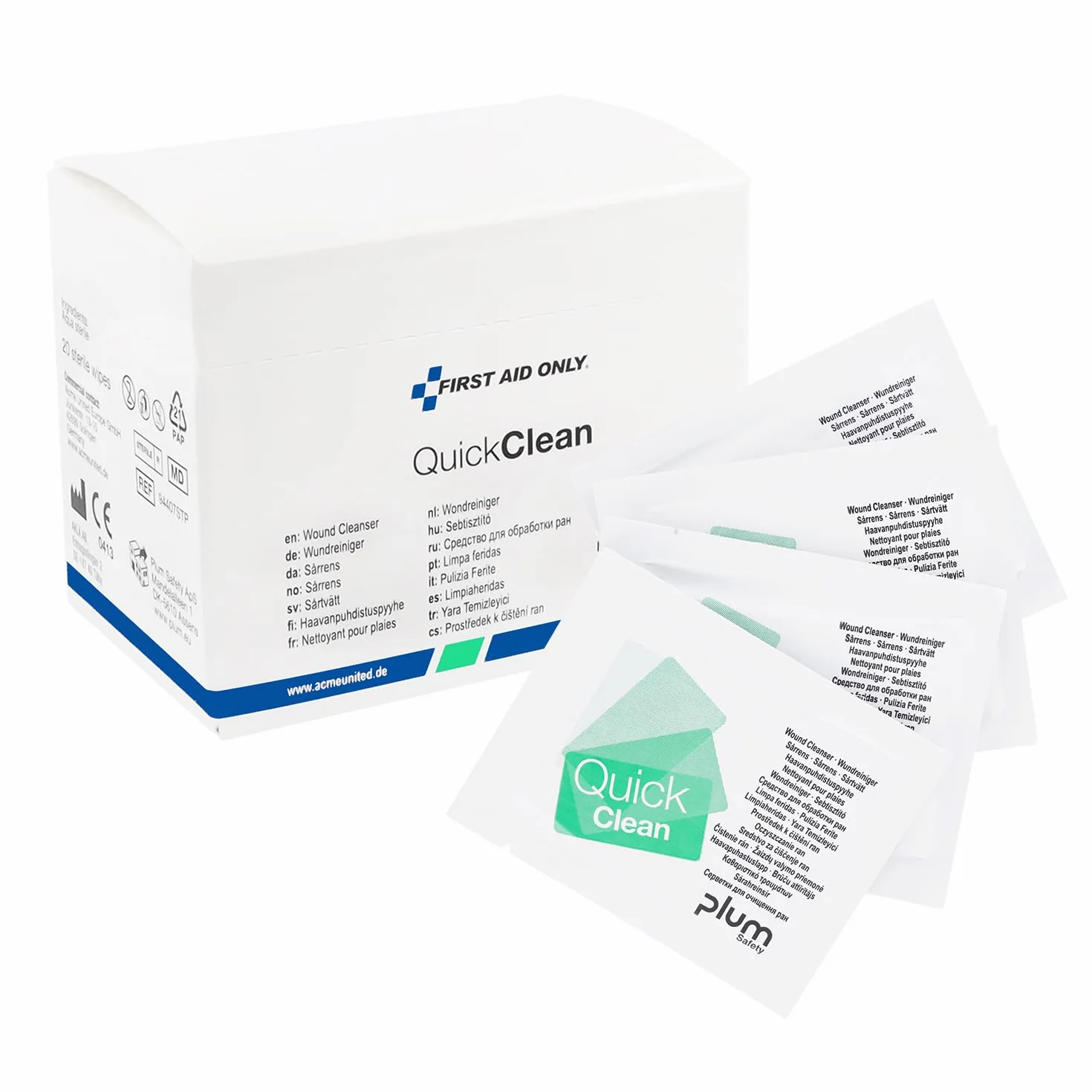 First Aid Only QuickClean panni per la pulizia delle ferite 20 pezzi sterili a base d'acqua